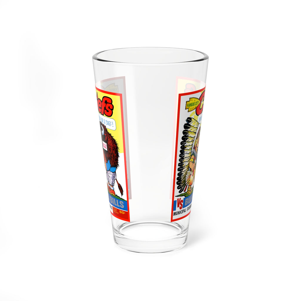 Mixing Glass, 16oz - Buffalo Bills vs Kansas City 1963 Football Game, Sports Fan Gift, Barware Decor, Football Enthusiast Mug, Football Game