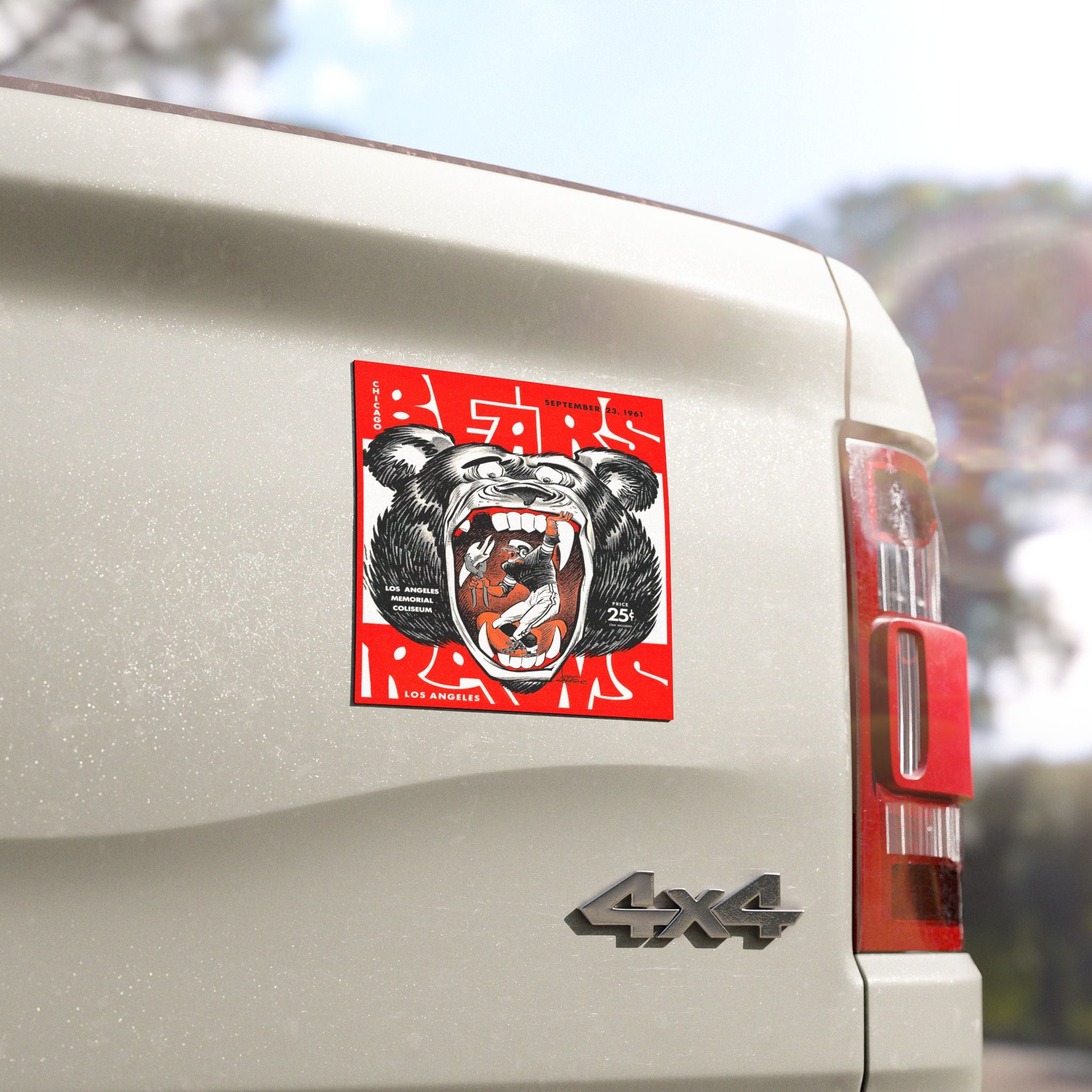 Football Car Magnet, Bears-Rams 1961, Sports Fan Gift, Football Team, Tailgating Decor, Refrigerator Decal