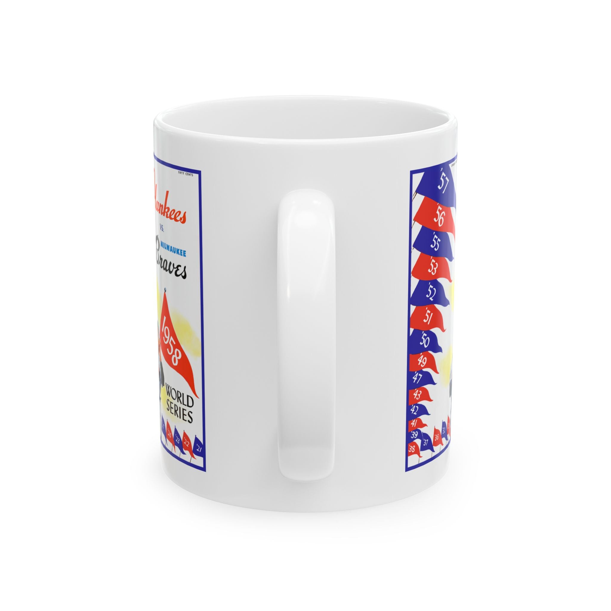 1958 Vintage Milwaukee Braves - New York Yankees World Series Program Cover - Ceramic Mug, 11oz