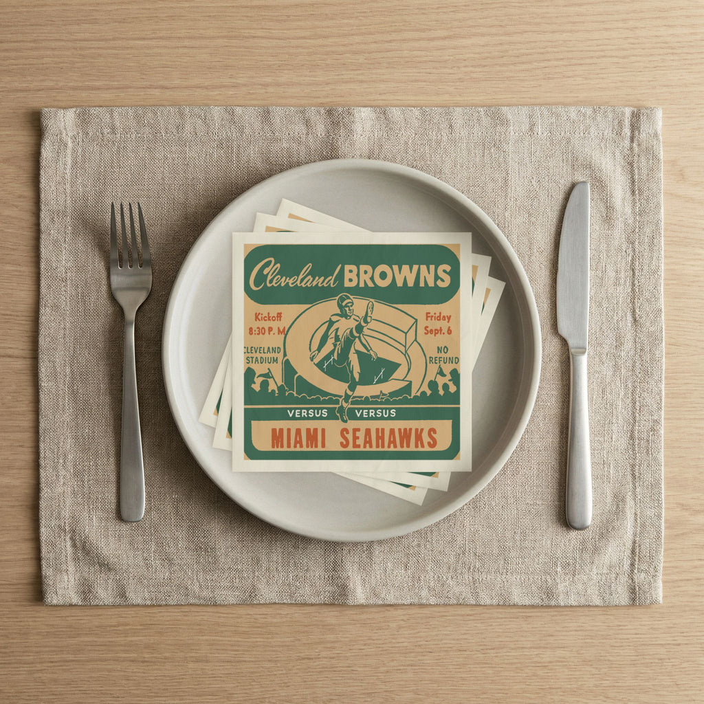 Retro Football Game Napkins - 1946 AAFC Cleveland Browns vs. Miami Seahawks 50 Count