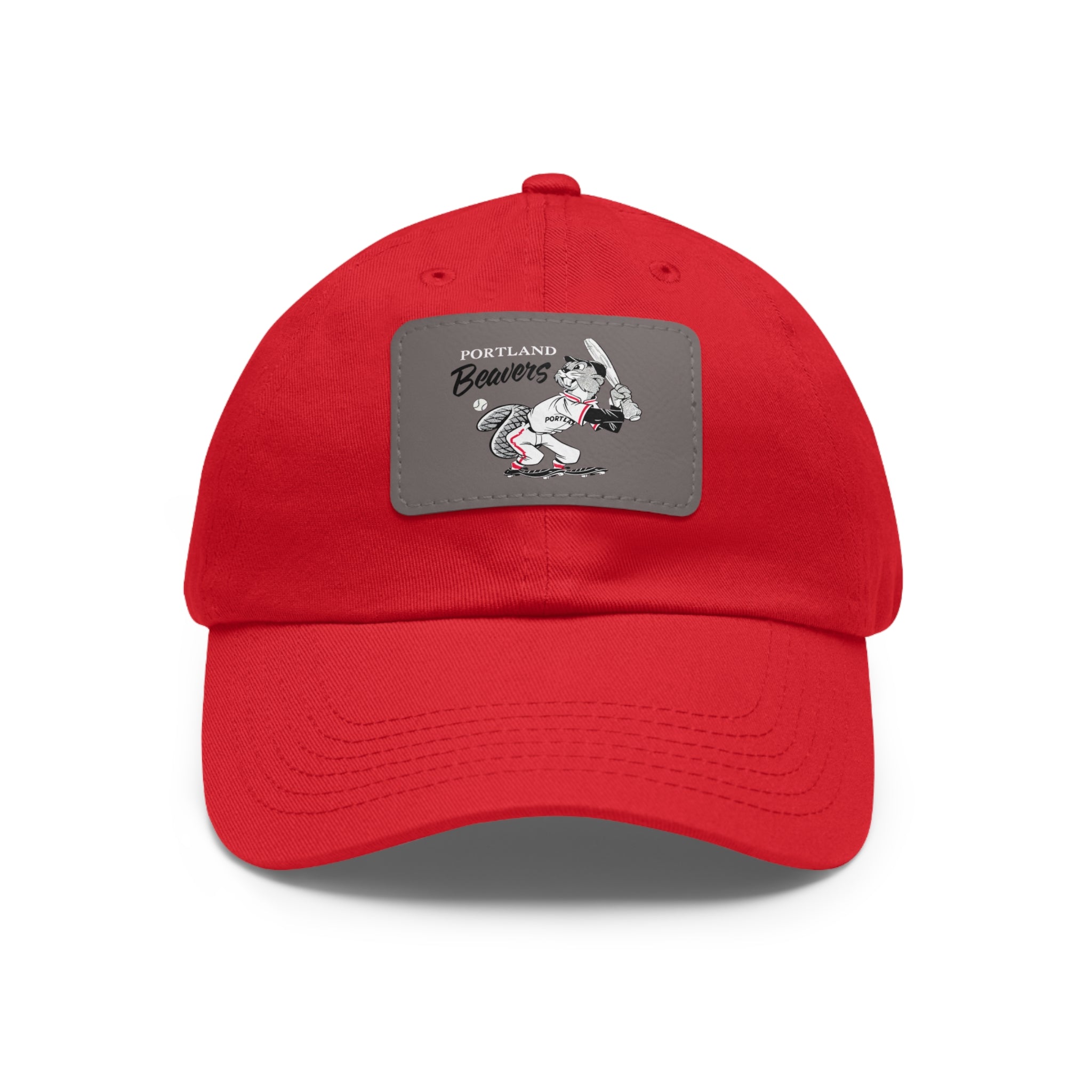 Baseball Classic Dad Hat with Leather Patch, Portland Beavers Cap, Vintage Baseball Hat, Retro Sports Cap, Baseball Fan Gift