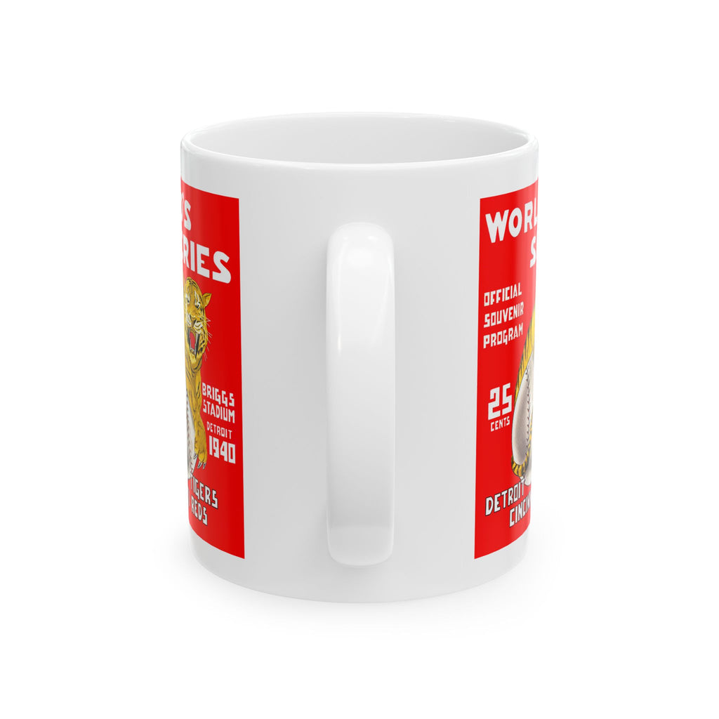 Baseball World Series Ceramic Mug, 1940 Detroit Tigers vs Cincinnati Reds Gift, Sports Fan Coffee Cup, Baseball Memorabilia, 11oz 15oz