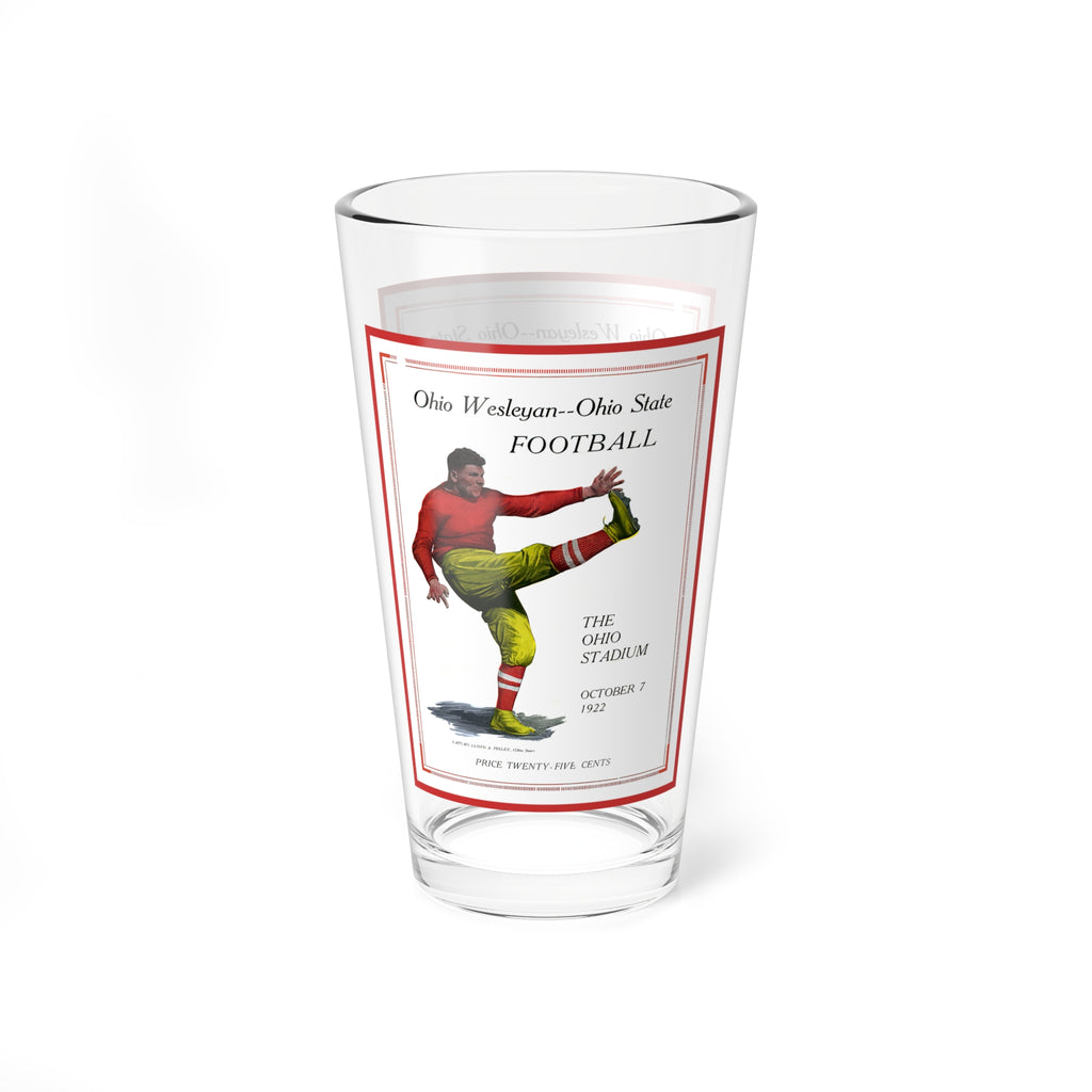 1922 Vintage Football Ohio Wesleyan vs Ohio State  Mixing Glass 16oz