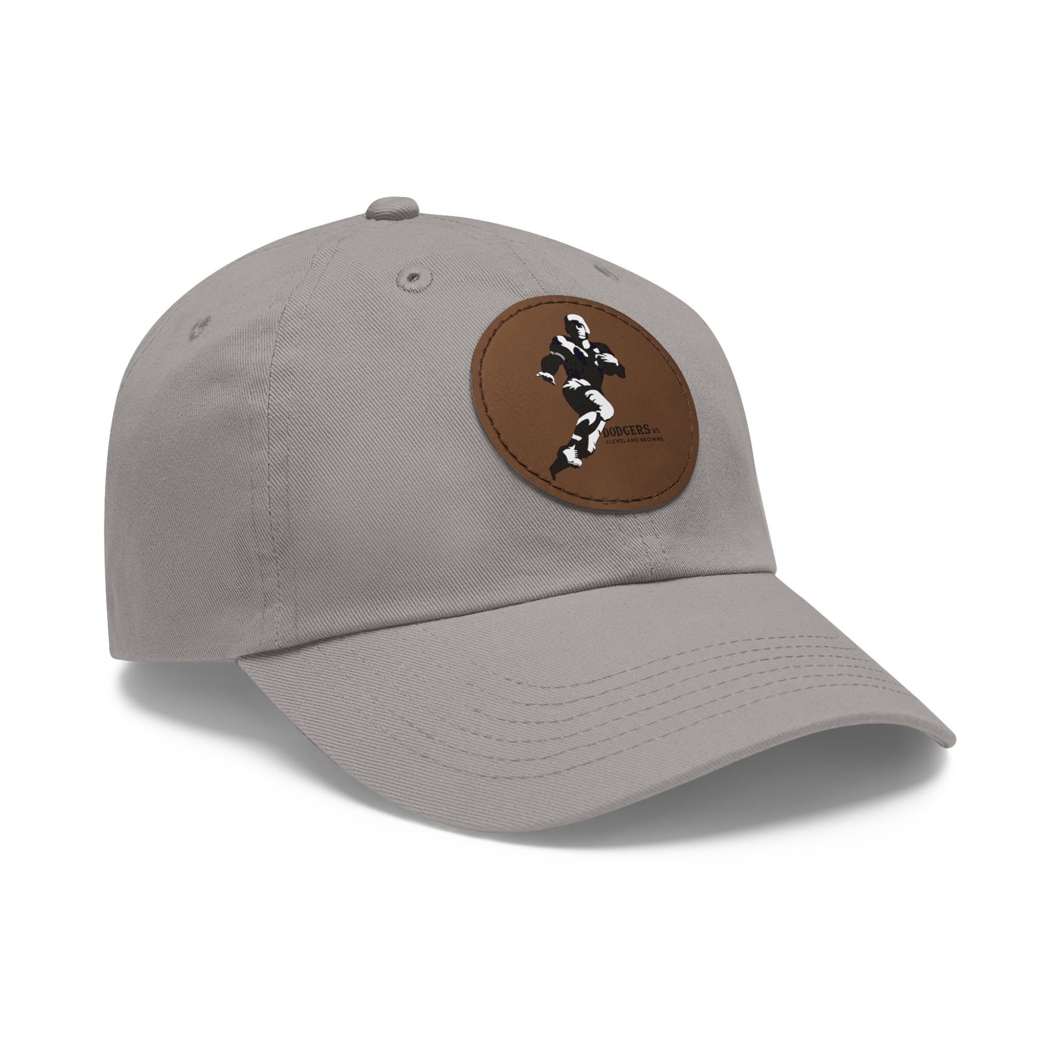 1947 Vintage Brooklyn Dodgers - Cleveland Browns Football - Dad Hat with Leather Patch (Round)