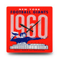 1960 Vintage New York Giants Football Media Guide Cover - Acrylic Wall Clock