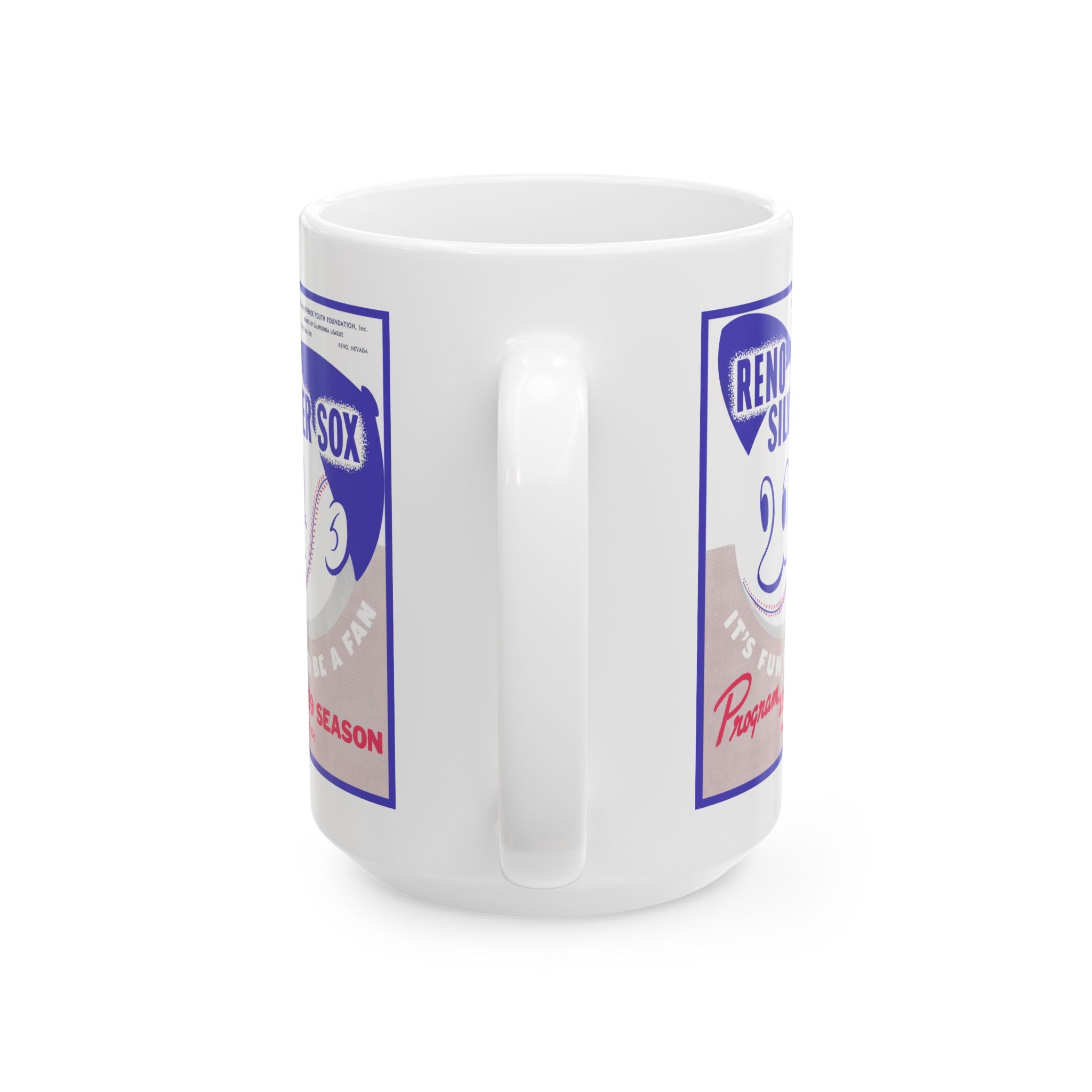 Retro Baseball Mug, Vintage Sports Cup, Sports Fan Gift, Baseball Lover Mug, Baseball Team Memorabilia, 1959 Reno Silver Sox Cup