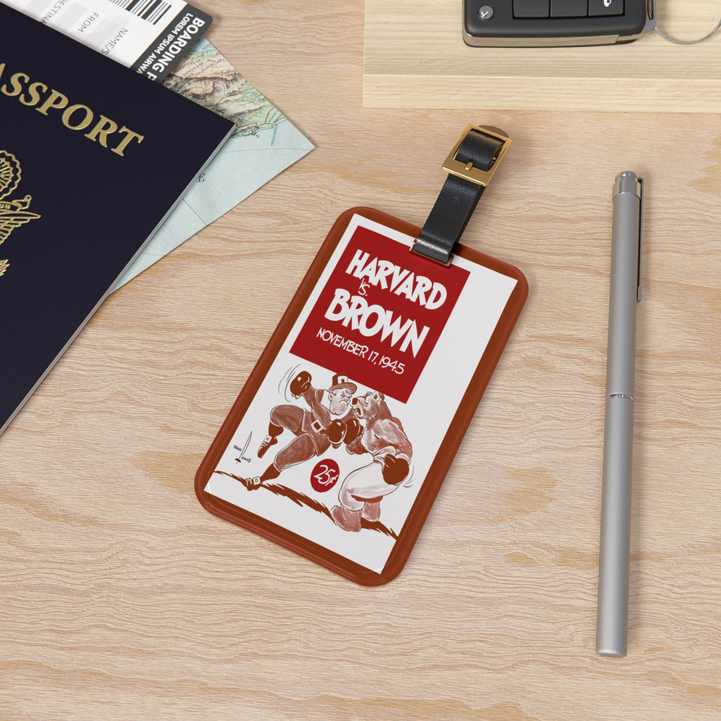 1945 Vintage Harvard vs Brown Football Luggage Tag