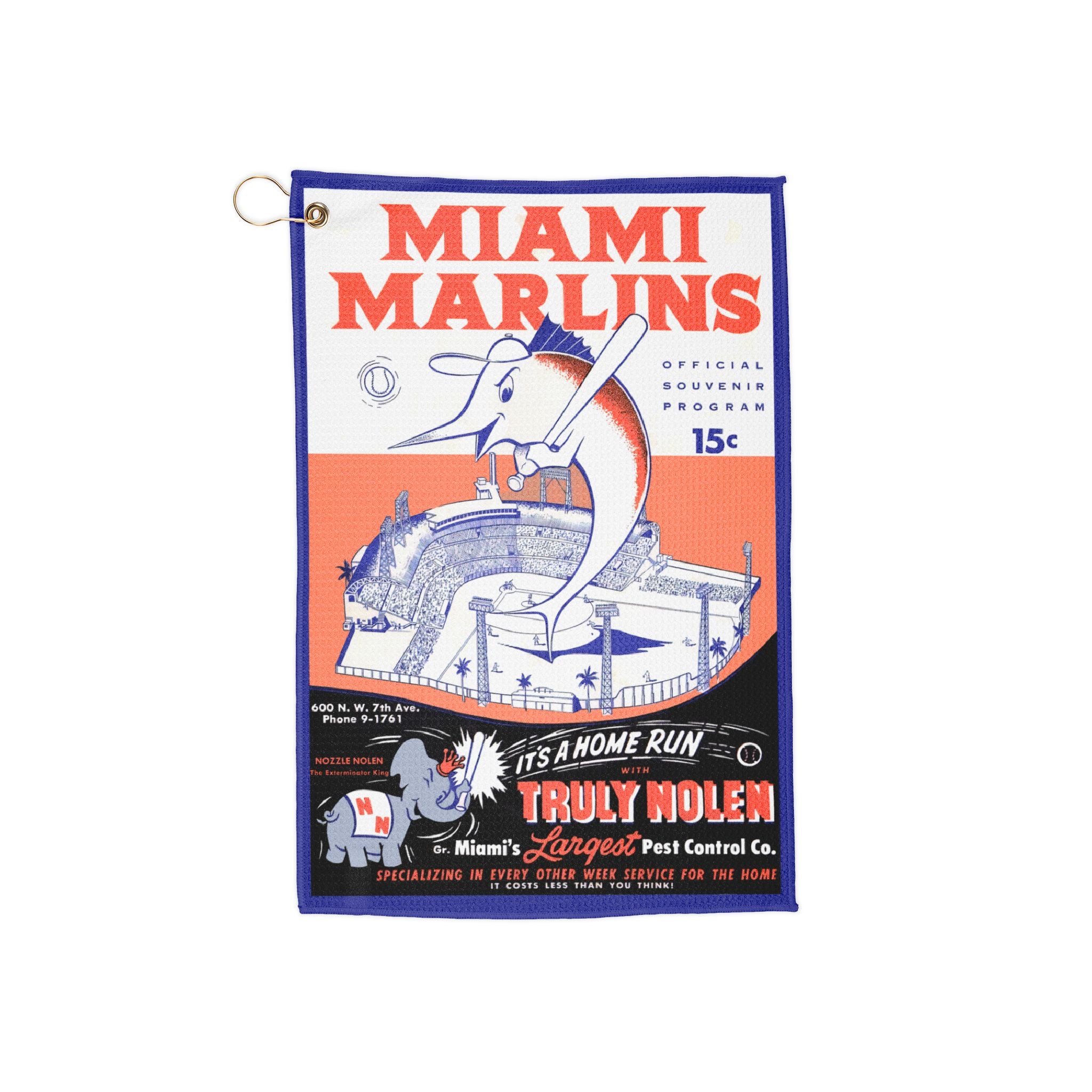 1956 Baseball Miami Marlins Golf Towel
