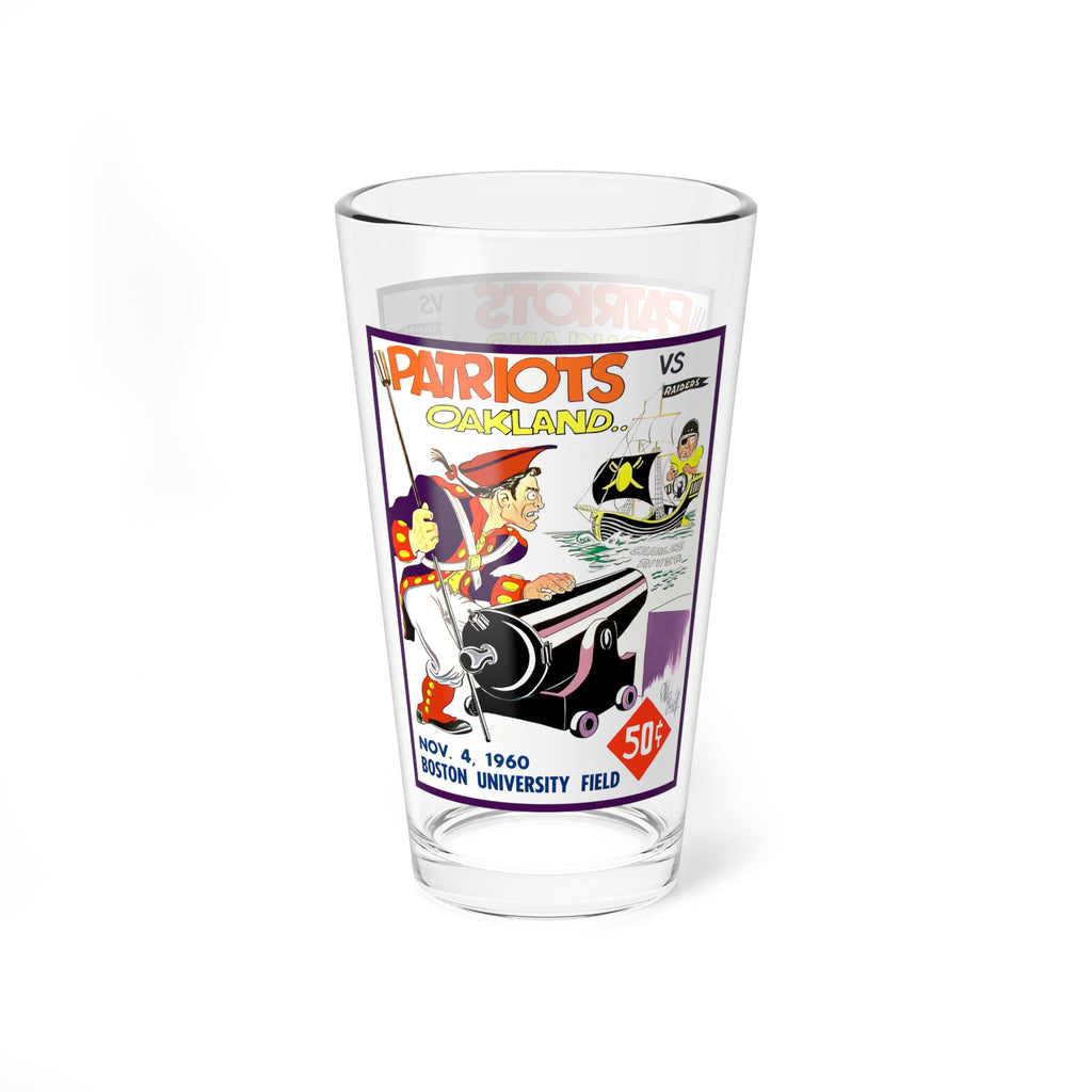 1960 Football Boston-Oakland Mixing Glass 16oz | Vintage Sports Glass