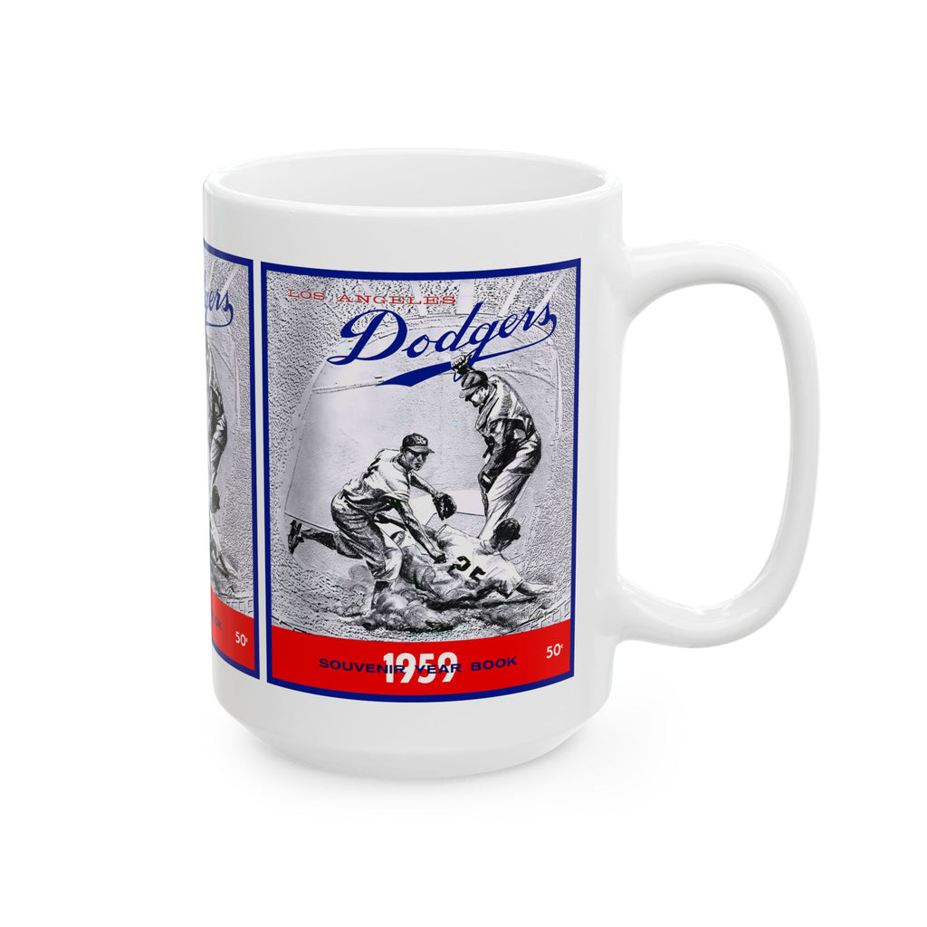 Ceramic Mug, 1959 Baseball Dodgers Yearbook Design, Sports Fan Gift, Baseball Lover Cup, Vintage Yearbook Theme Mug, Baseball Memorabilia