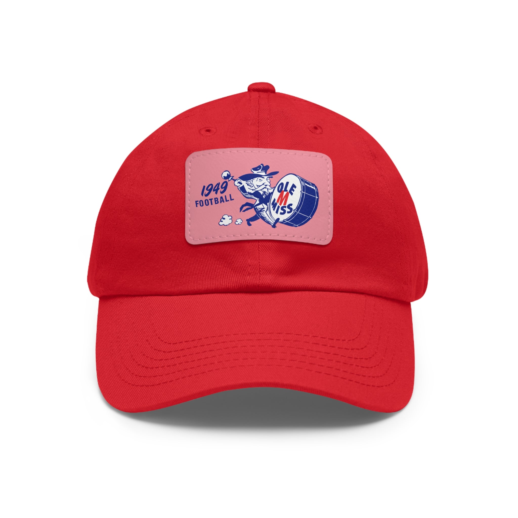 1949 Ole Miss Football - Dad Hat with Leather Patch (Rectangle)