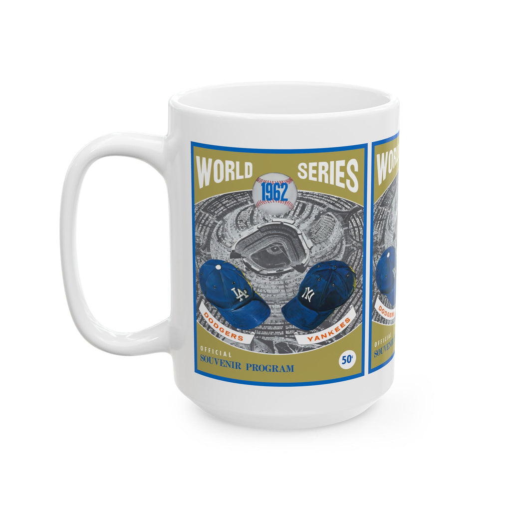 1962 Dodgers vs Yankees Baseball World Series Ceramic Mug — Phantom Program Cover (11oz, 15oz)