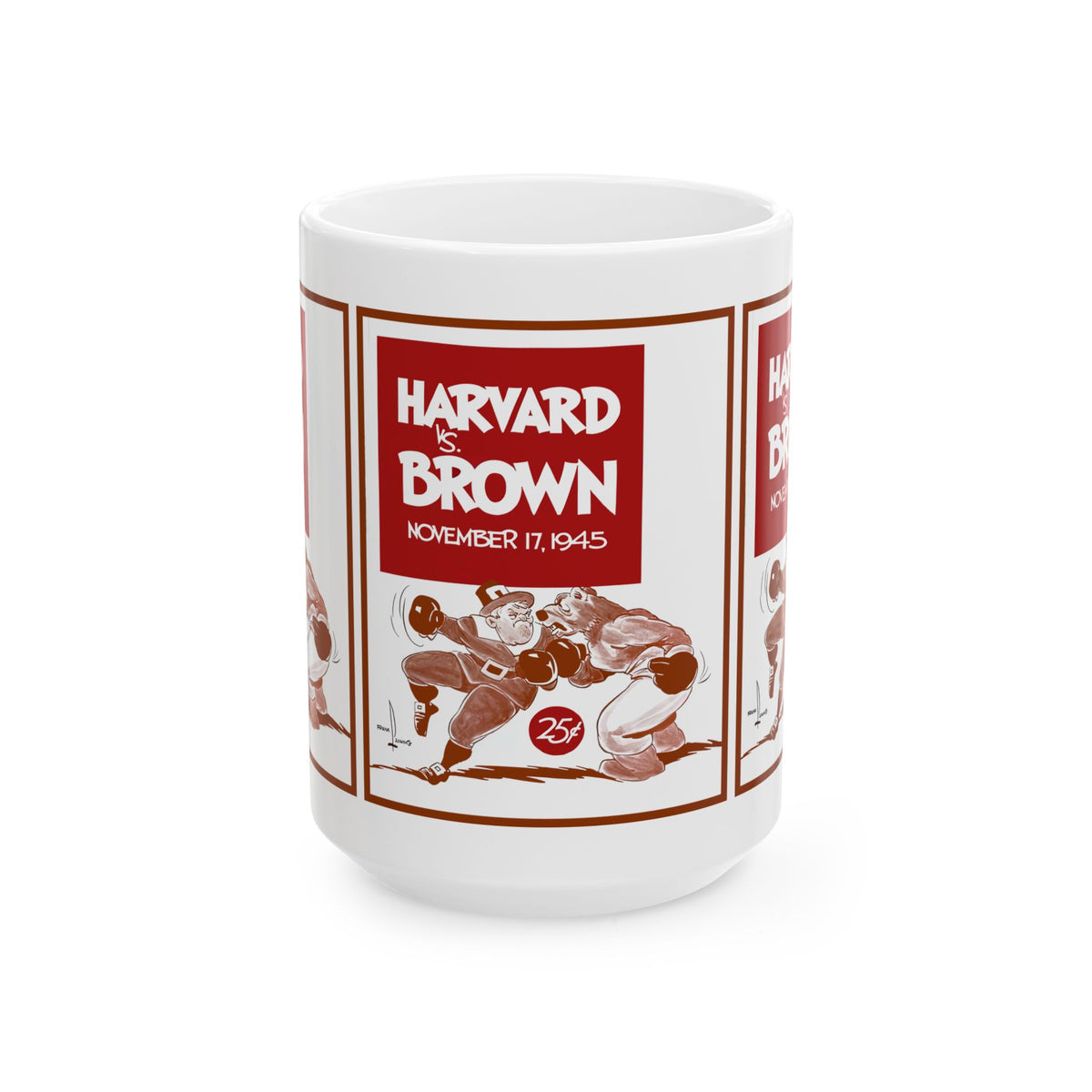 1945 Vintage Harvard vs Brown Football Ceramic Mug — 11oz & 15oz