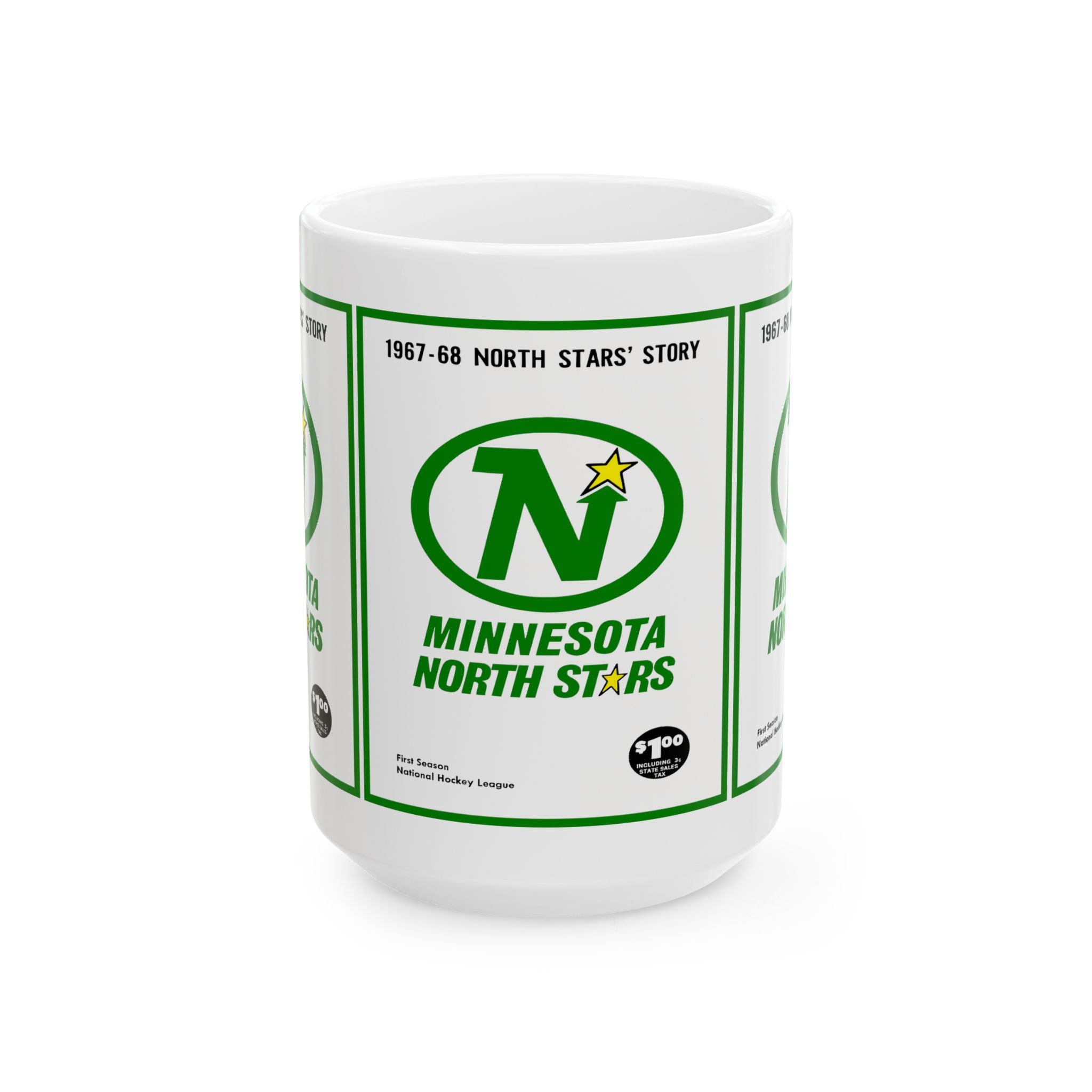 Vintage Minnesota North Stars Hockey Ceramic Mug, Hockey Team Logo Cup, Hockey Fan Gift, Sports Memorabilia, Hockey Lover Present