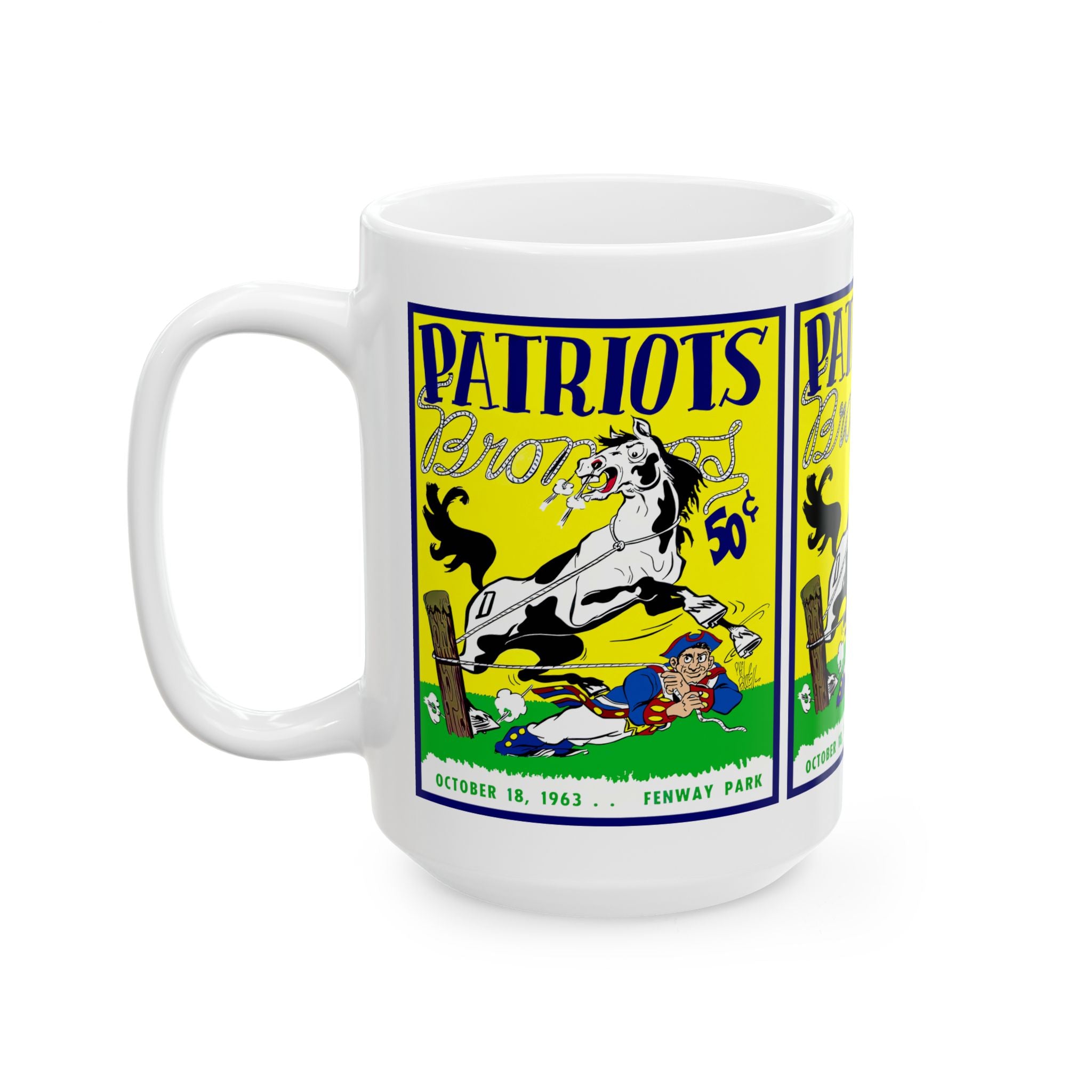 1963 Football Boston Patriots - Denver Broncos Vintage Game Program Ceramic Mug (11oz/15oz)