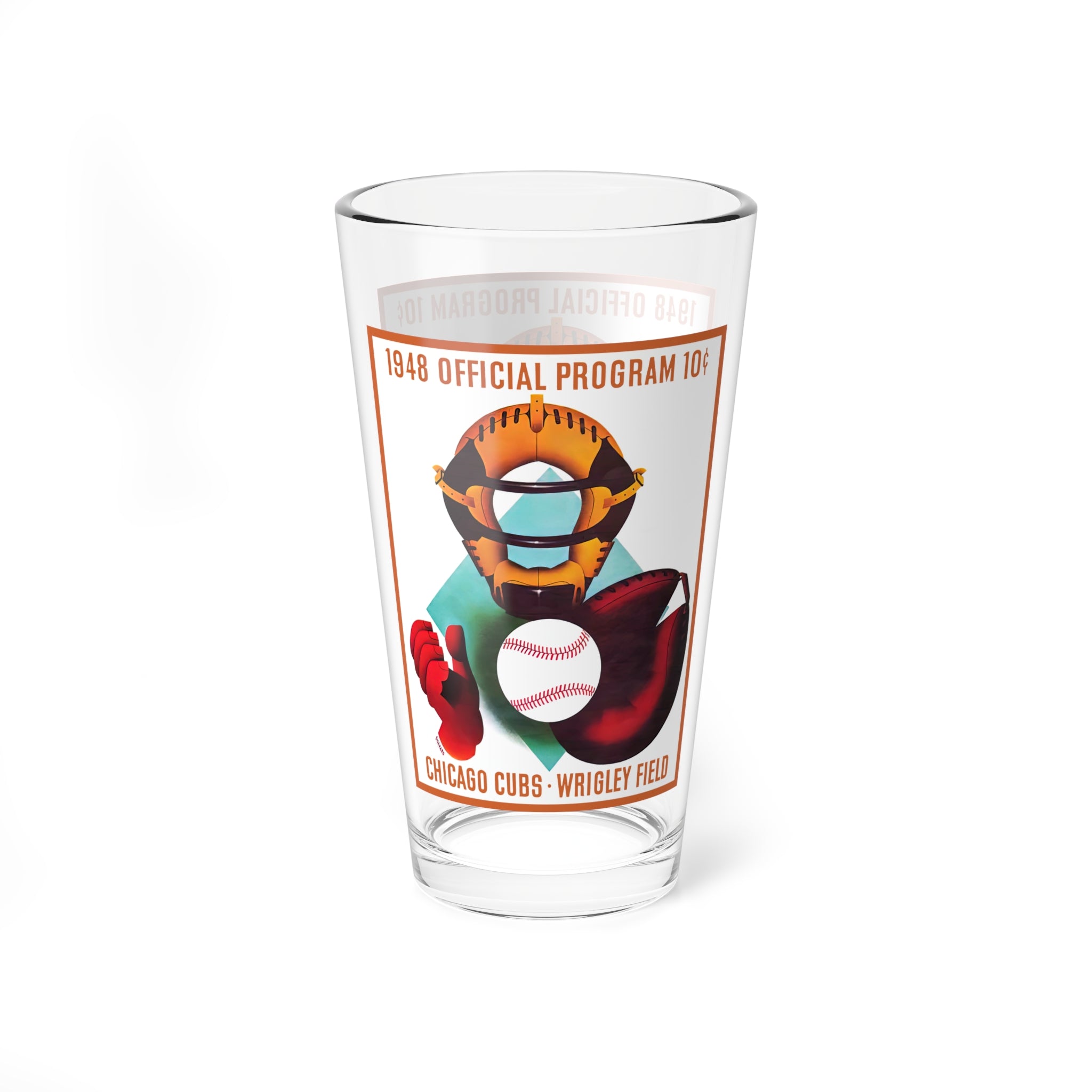 1948 Chicago Baseball Mixing Glass | 16oz Vintage Baseball Bar Glass