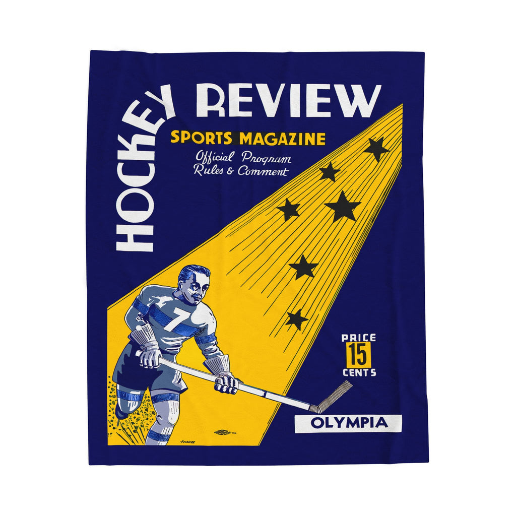 Velveteen Plush Blanket, 1940-1941 Hockey Detroit Red Wings Throw, Sports Bedding, Cozy Hockey Fan Gift, Red Wings Blanket, Hockey Home