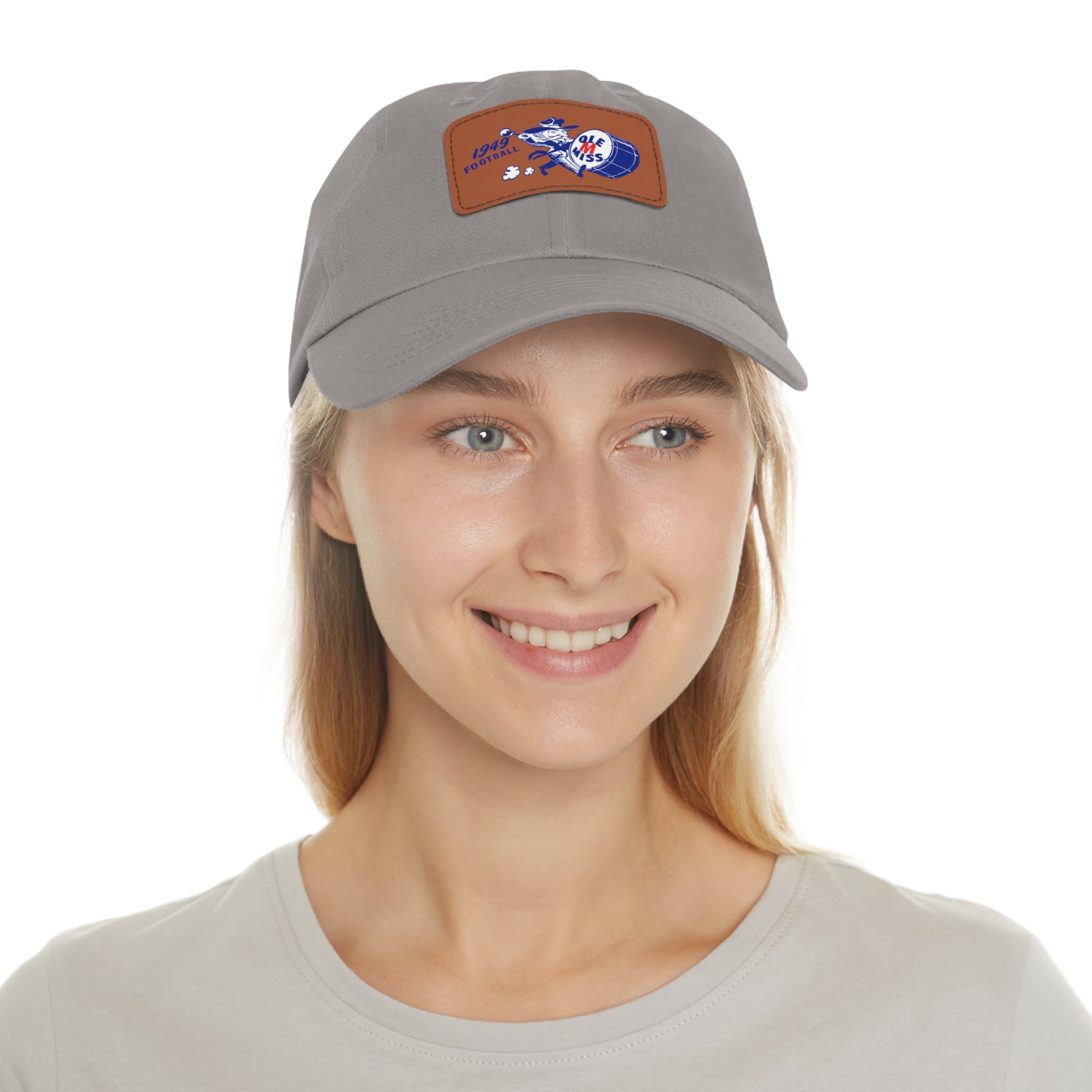 1949 Ole Miss Football - Dad Hat with Leather Patch (Rectangle)