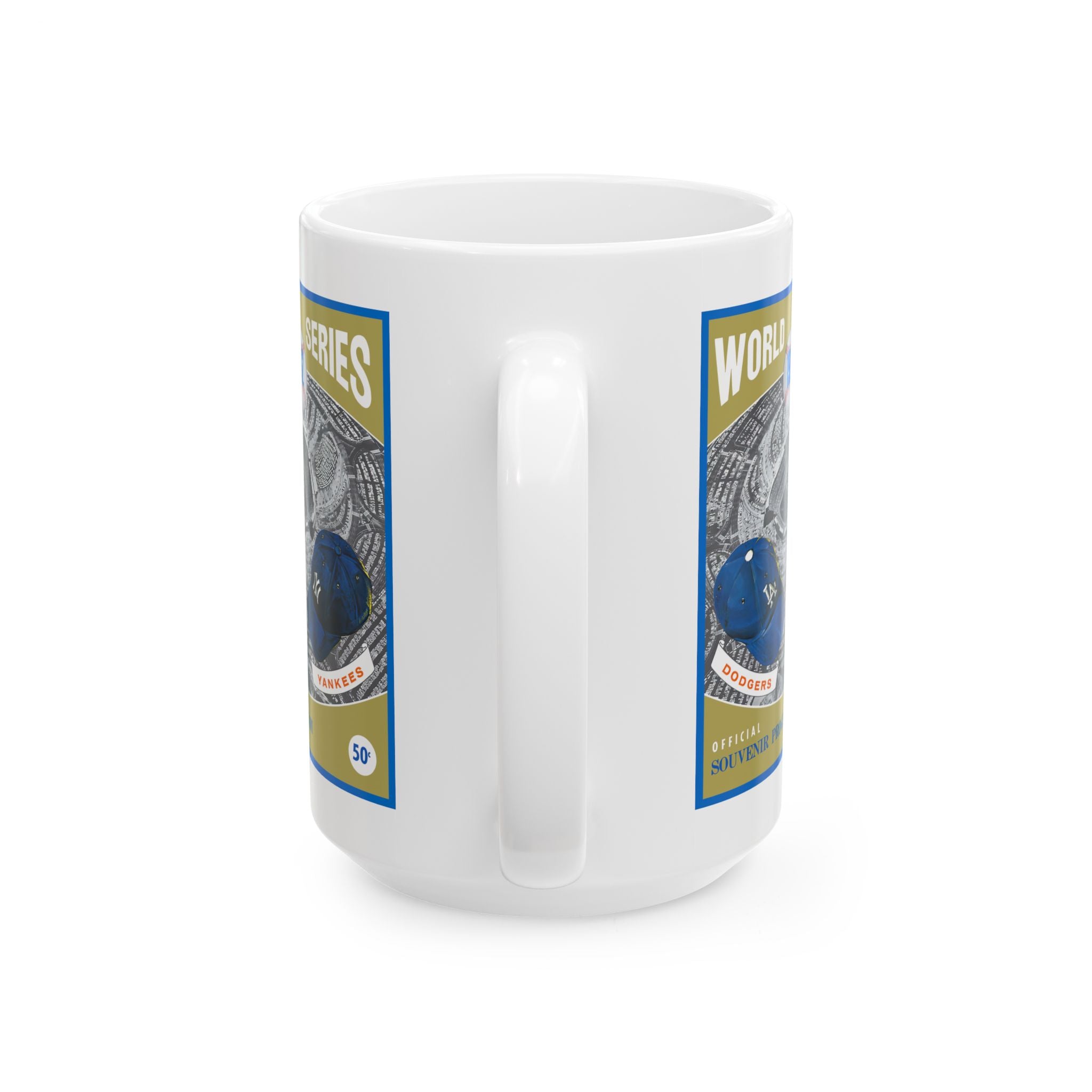 1962 Dodgers vs Yankees Baseball World Series Ceramic Mug — Phantom Program Cover (11oz, 15oz)