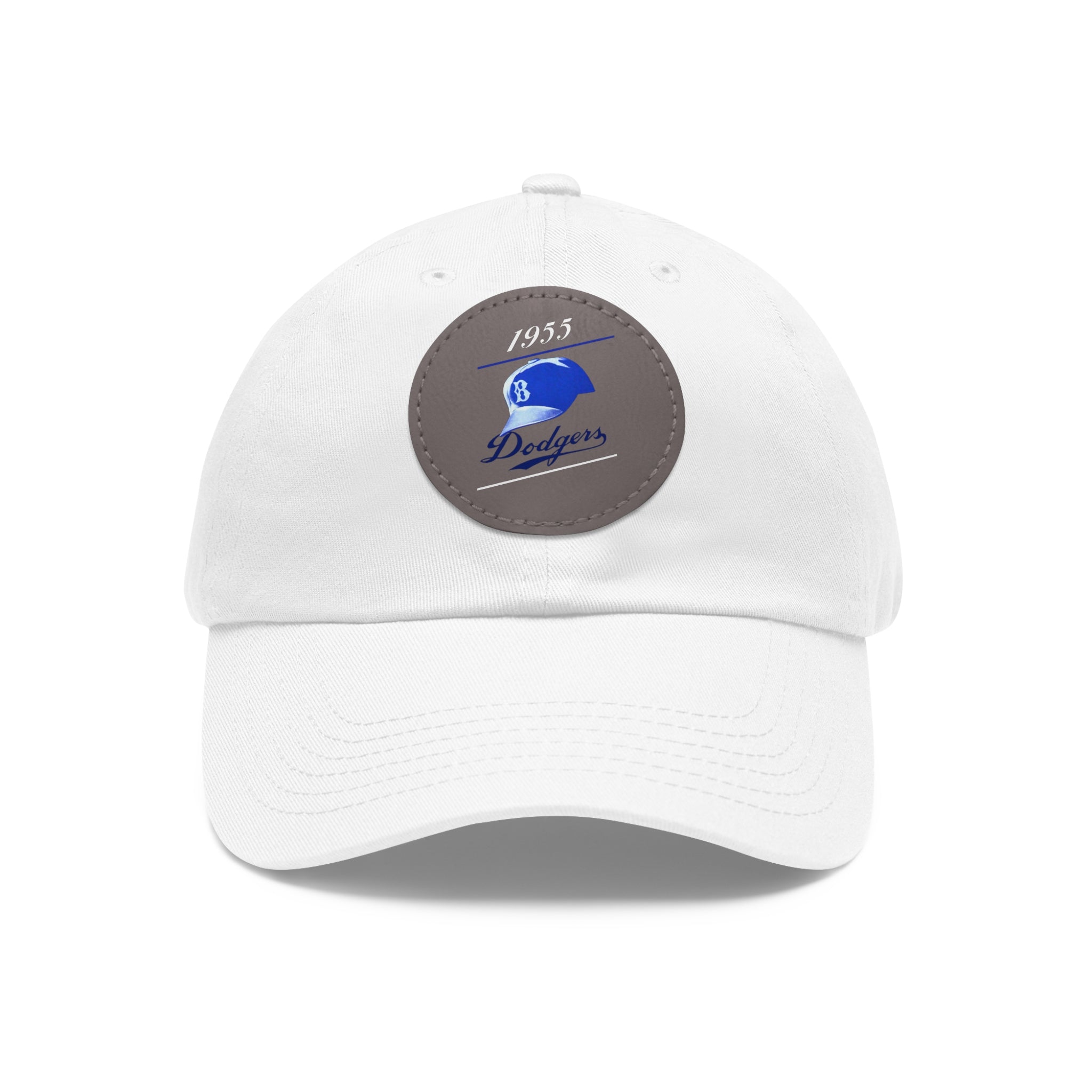 1955 Brooklyn Dodgers Baseball - Dad Hat with Leather Patch (Round)
