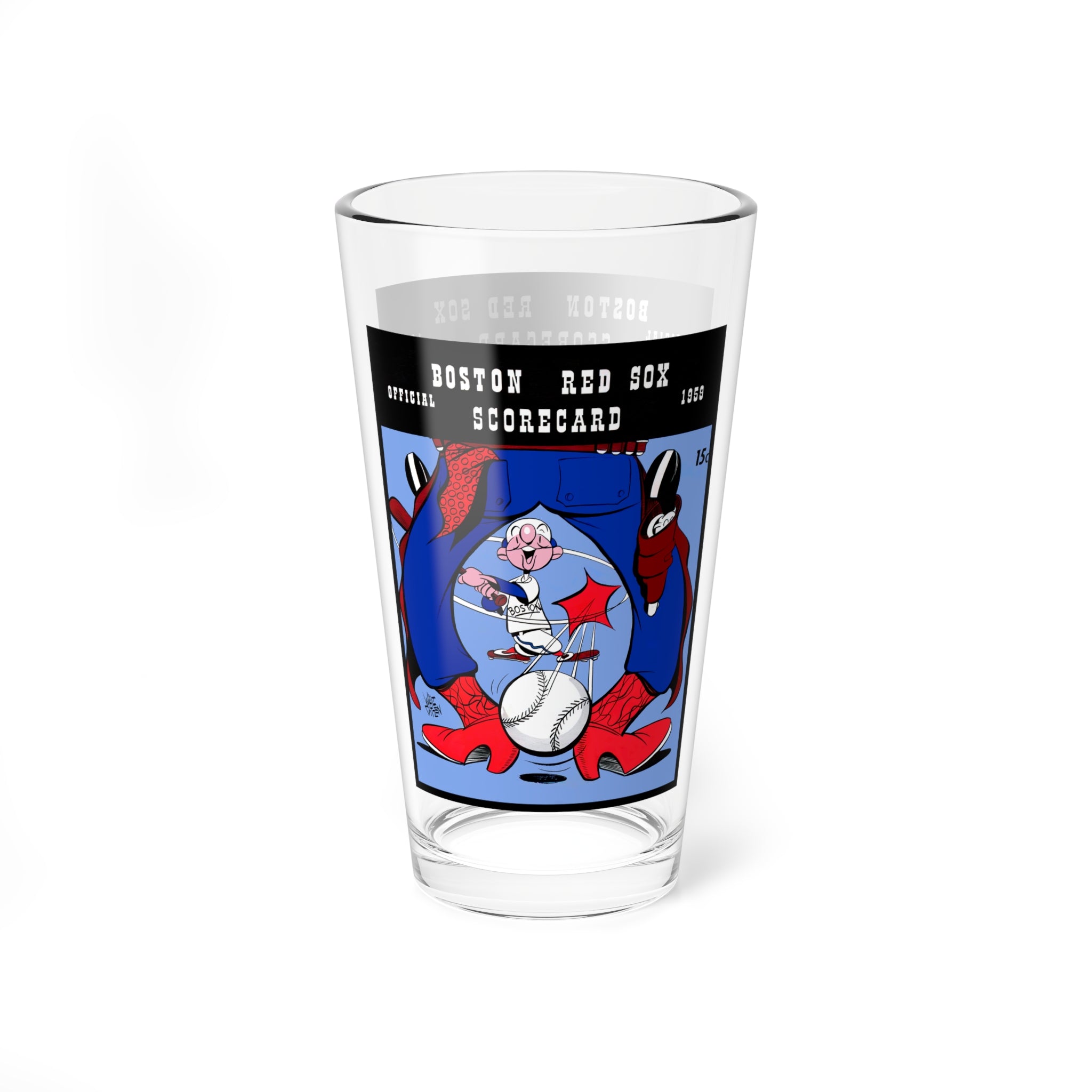 Baseball Spring Training Boston Red Sox Mixing Glass, 16oz - Retro Sports Barware Collectible Gift, 1959 Vintage Baseball Memorabilia,