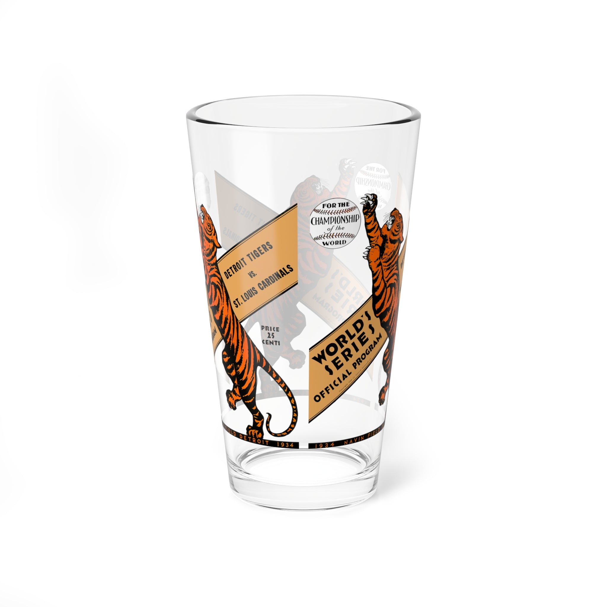 1934 Vintage Detroit Tigers - St. Louis Cardinals World Series Program Cover -  Pint Glass, 16oz