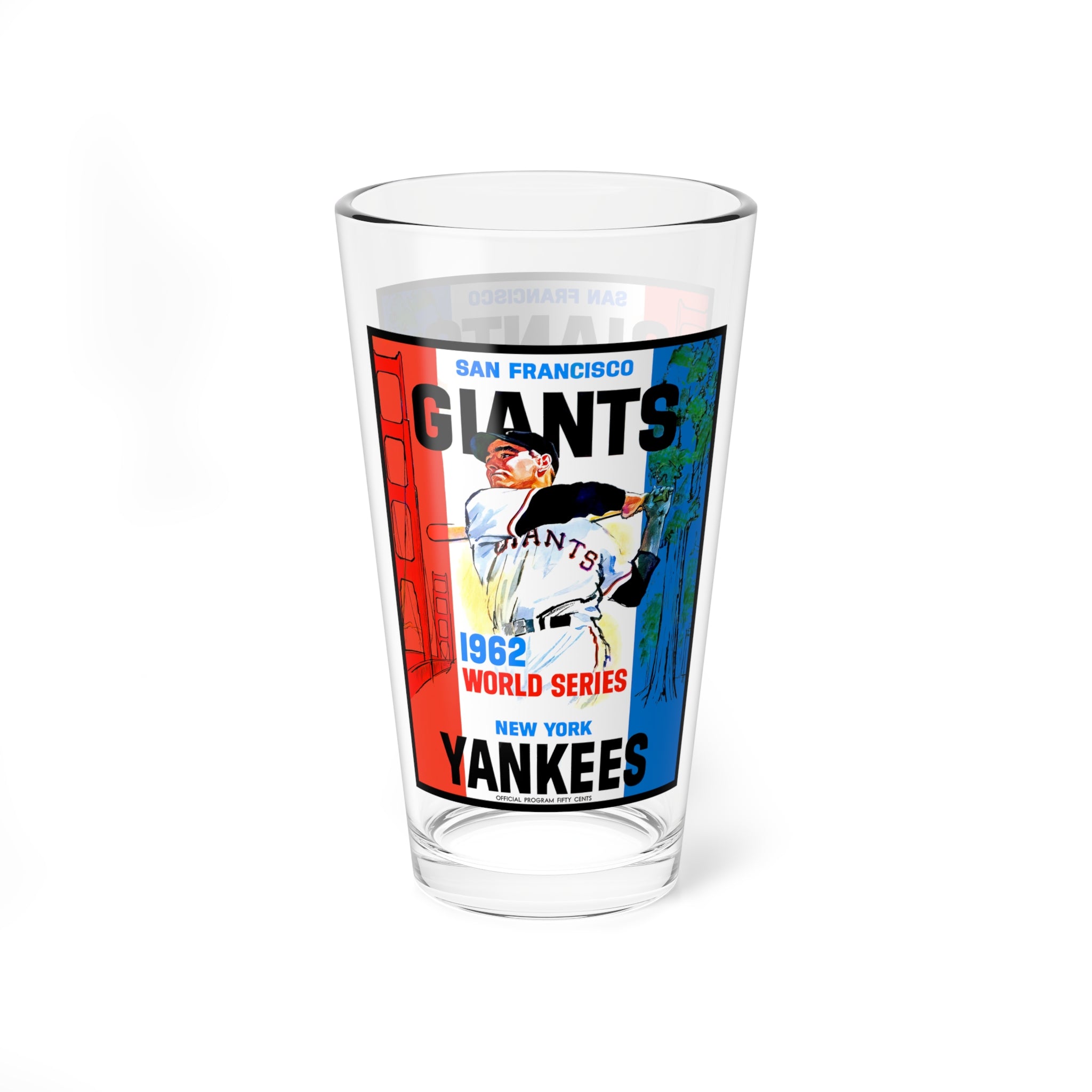 Mixing Glass, 16oz - 1962 Baseball World Series Giants-Yankees Retro Drinkware, Cocktail Glass, Barware, Gift for Sports Fans, Baseball
