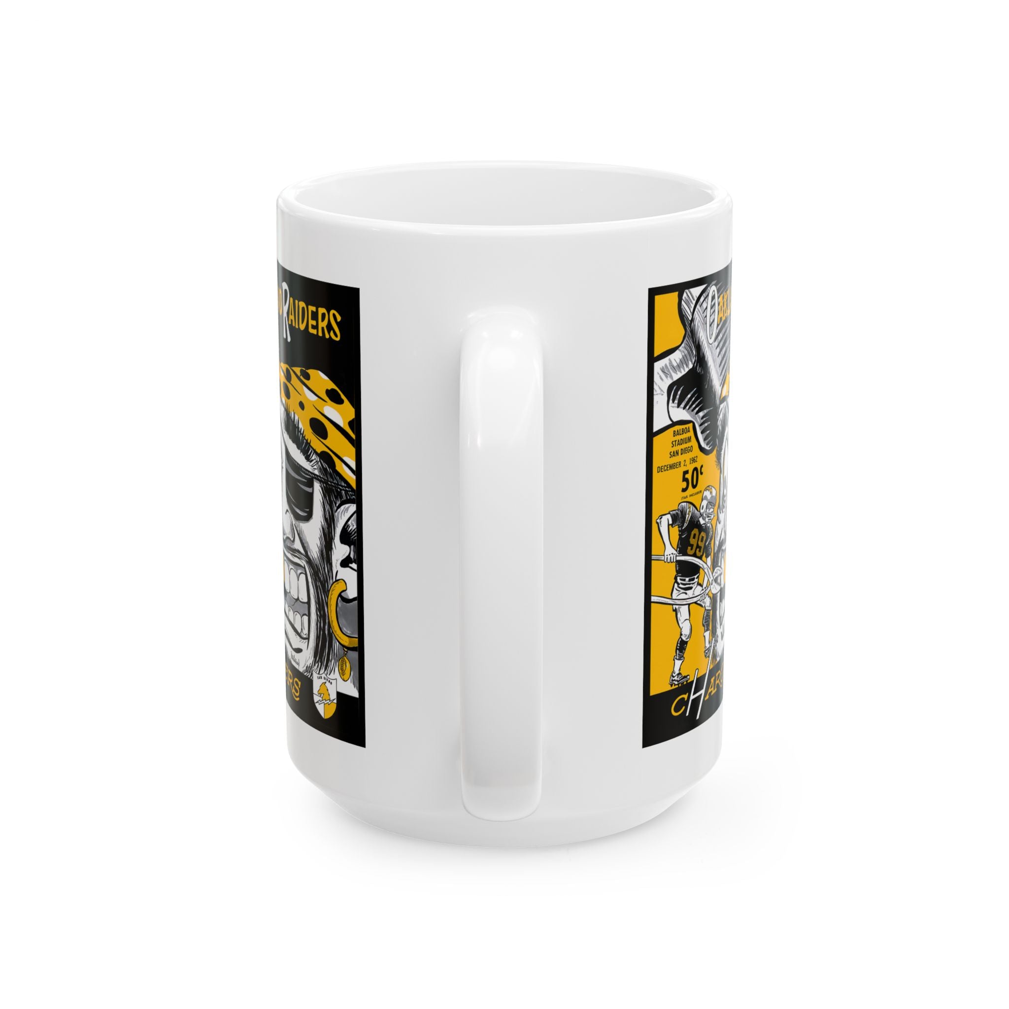 Ceramic Mug, 1962 Football Oakland Raiders-San Diego Chargers Coffee Cup, Sports Fan Gift, Team Logo, Game Day Mug, Football