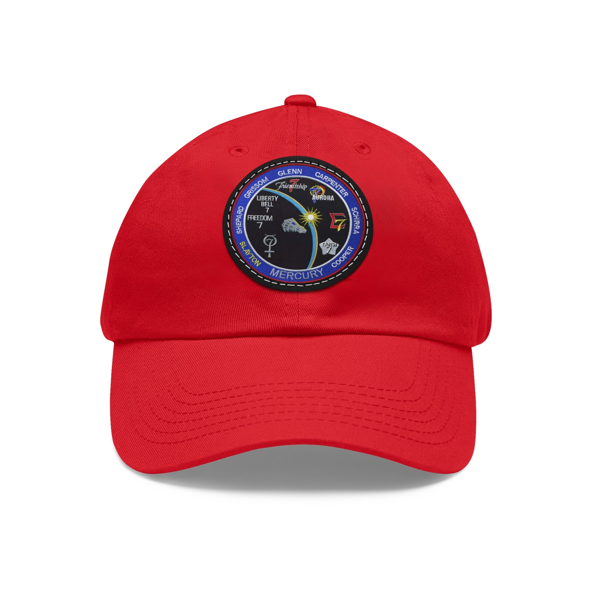 NASA Mercury Program - Flight Patch - Dad Hat with Leather Patch (Round)