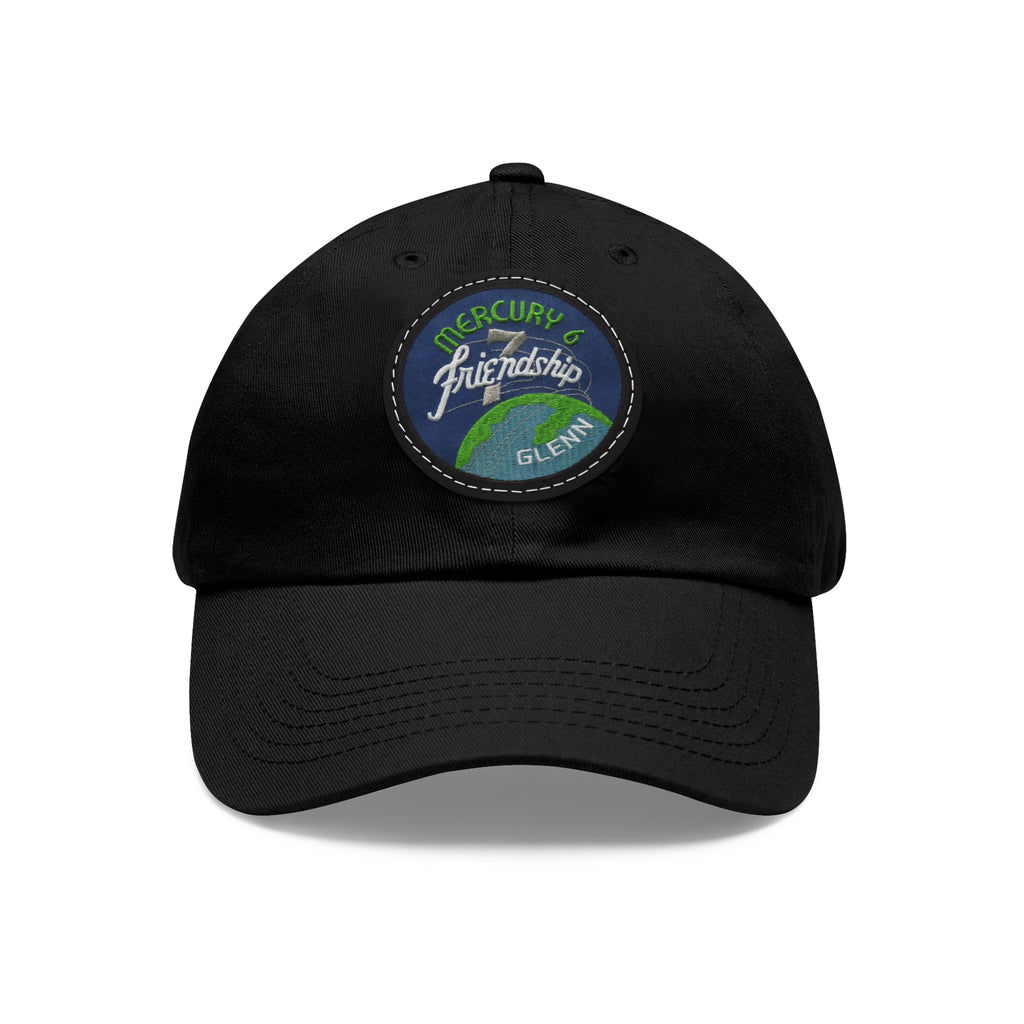 NASA - Mercury 6 - Friendship 7 Flight Patch - Dad Hat with Leather Patch (Round)