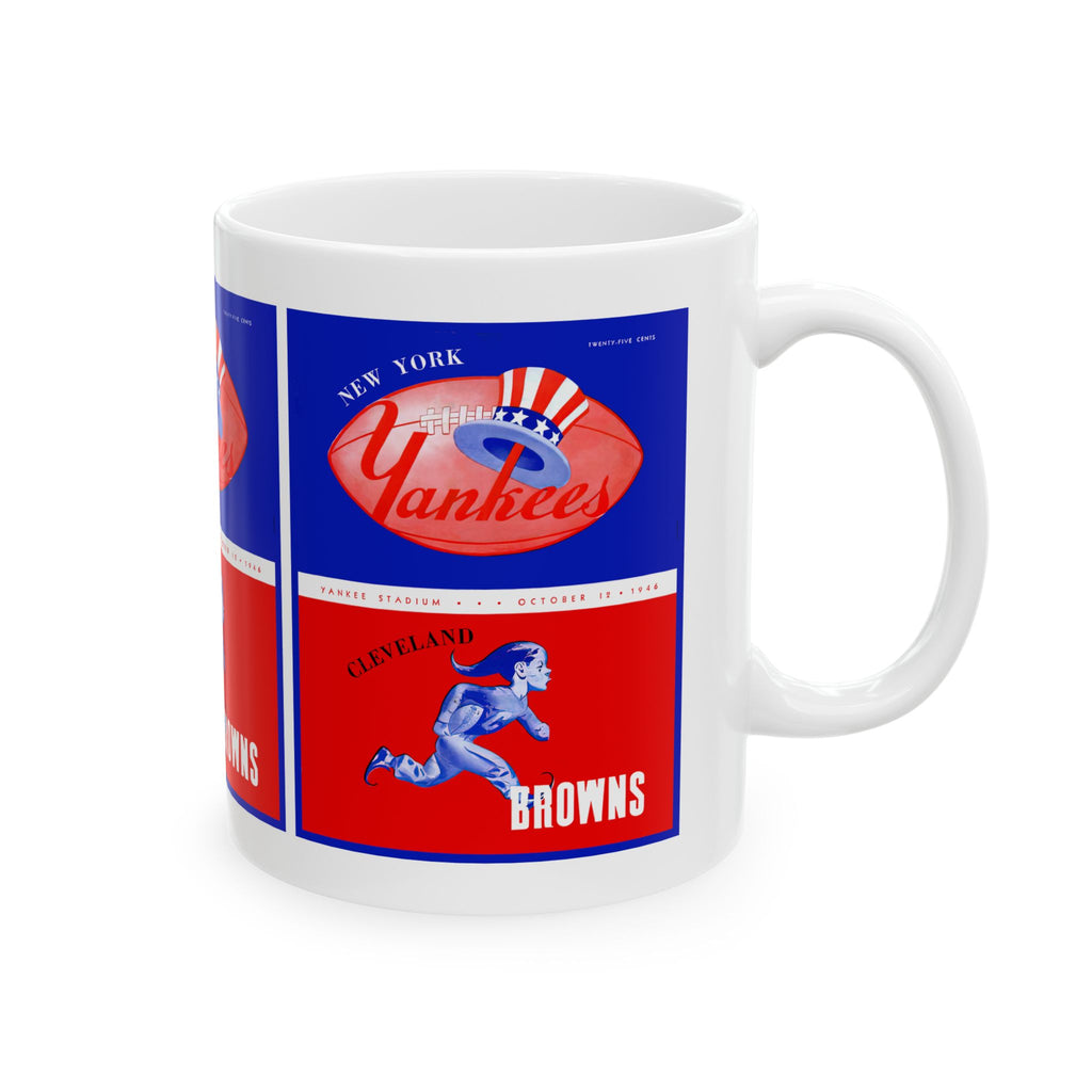 Vintage Sports Mug — 1946 New York Yankees - Cleveland Browns Football (11oz/15oz)