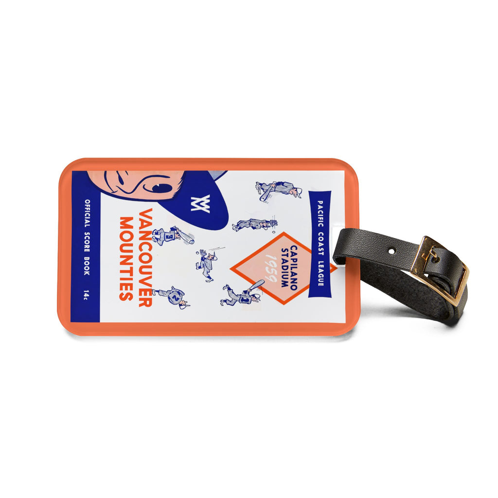 1959 Vancouver Mounties Baseball Luggage Tag — Pacific Coast League Vintage Travel ID