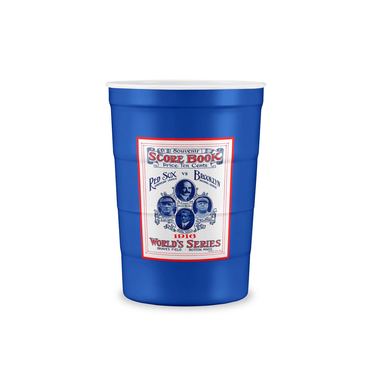 1916 Baseball World Series Brooklyn Dodgers - Boston Red Sox - Reusable Steel Party Cup — Red Insulated Recyclable Tumbler