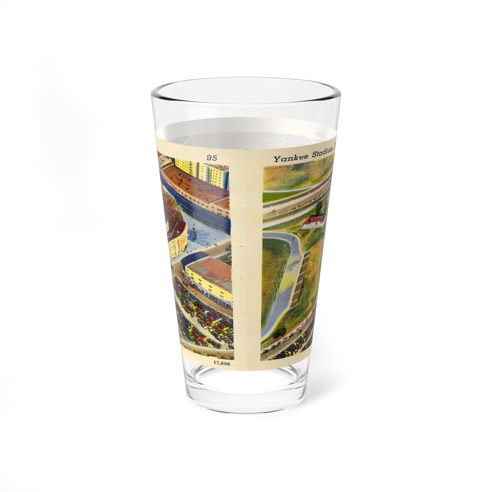 1940s Yankee Stadium Postcard Mixing Glass
