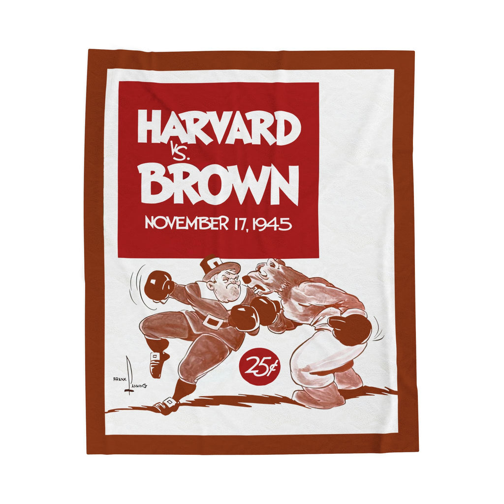 1945 Harvard vs. Brown Vintage Game Day Velveteen Plush Blanket
