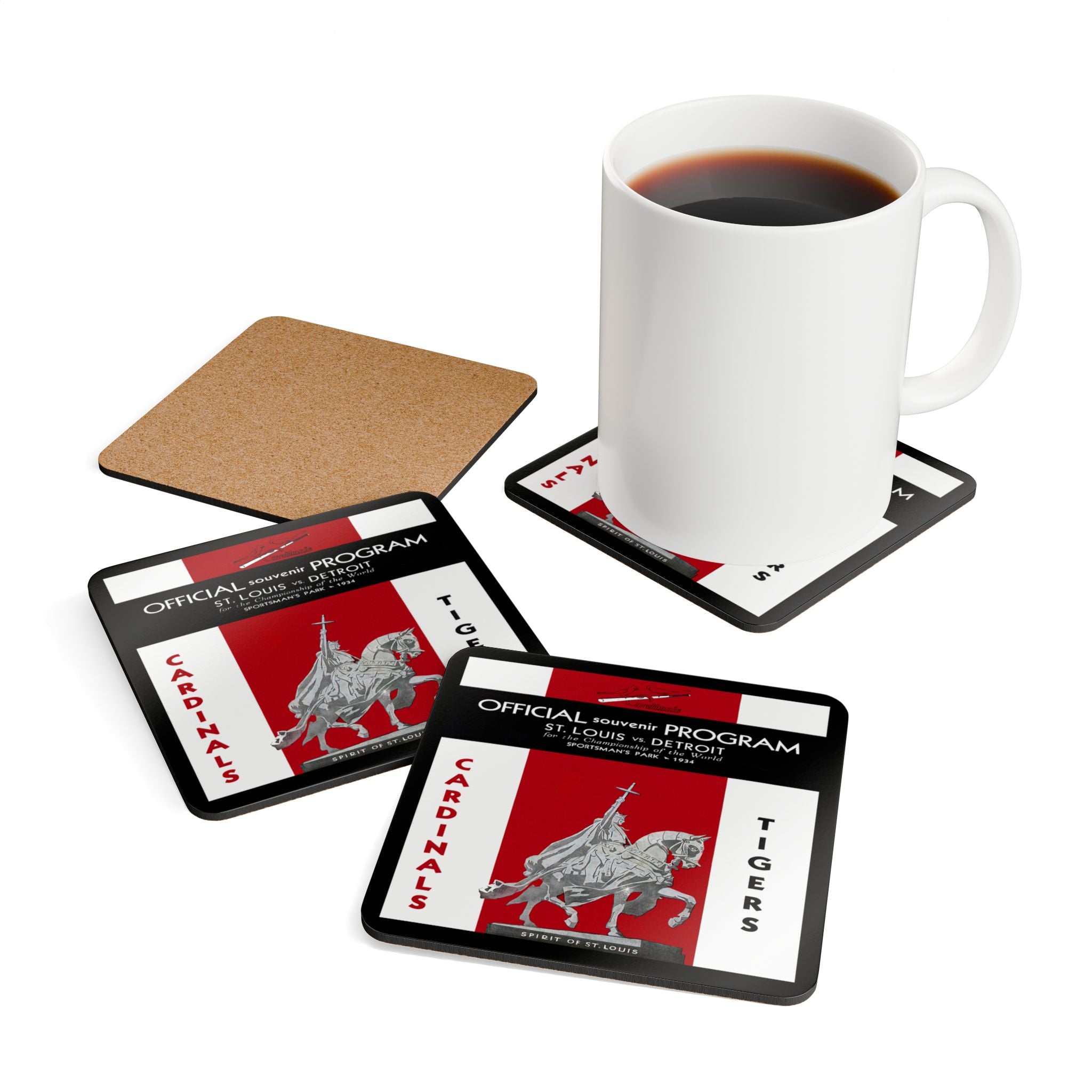 Baseball 1934 World Series Coaster Cardinals Tigers Memorabilia, Sports Coaster, Sports Fan Gift, Baseball Collectibles, Kitchen Decor