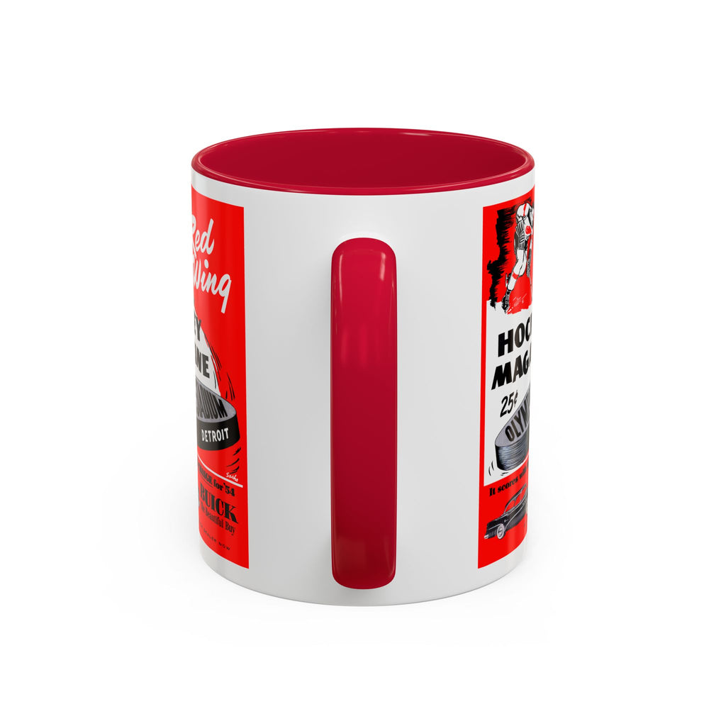 1954 Detroit Red Wings Hockey Program Cover 11oz Colorful Mug, Sports Fan Gift, Hockey Lover Mug