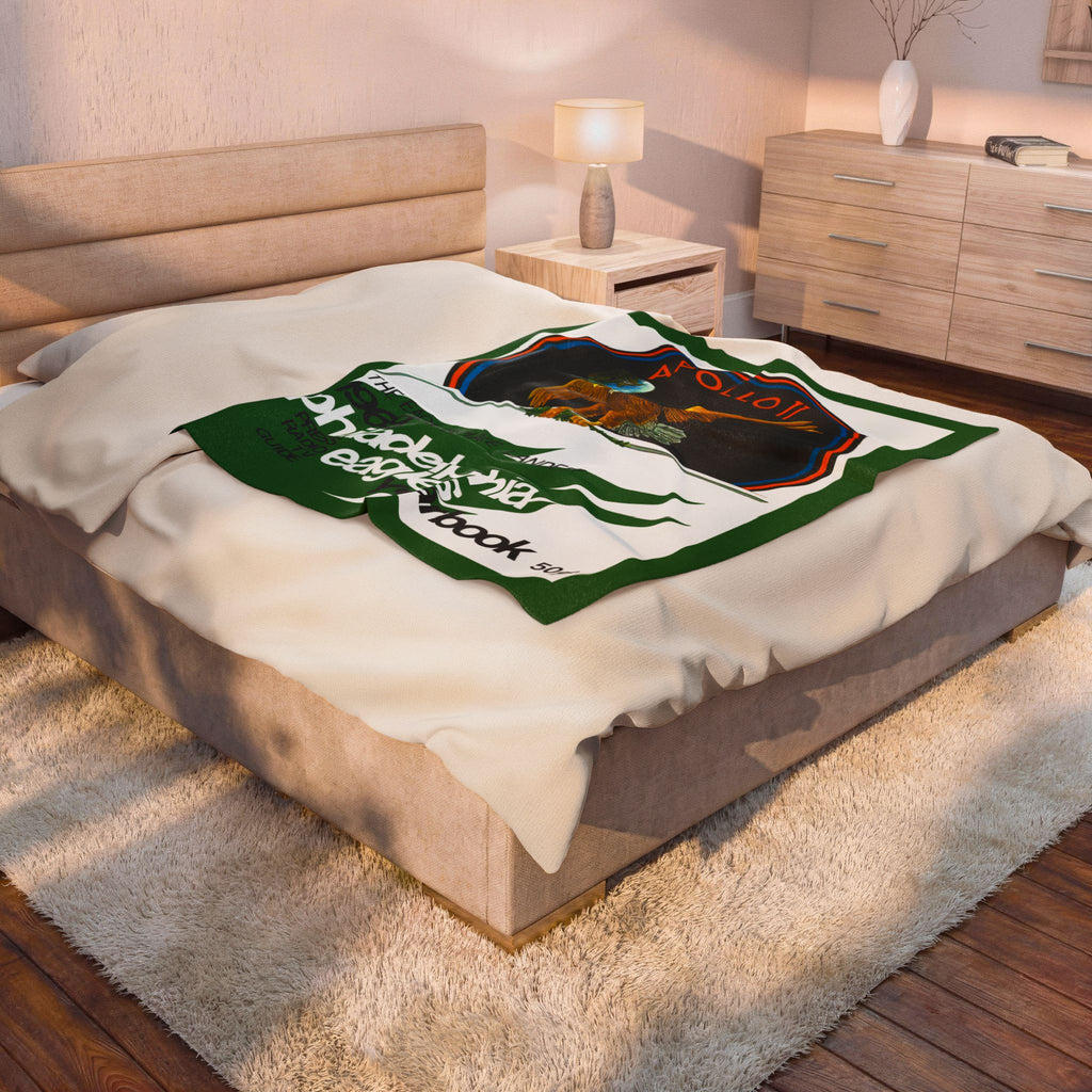 Velveteen Plush Blanket, Eagles Football Philadelphia Throw, Super Soft Bedspread, Sports Fan Gift, Home Decor Accent