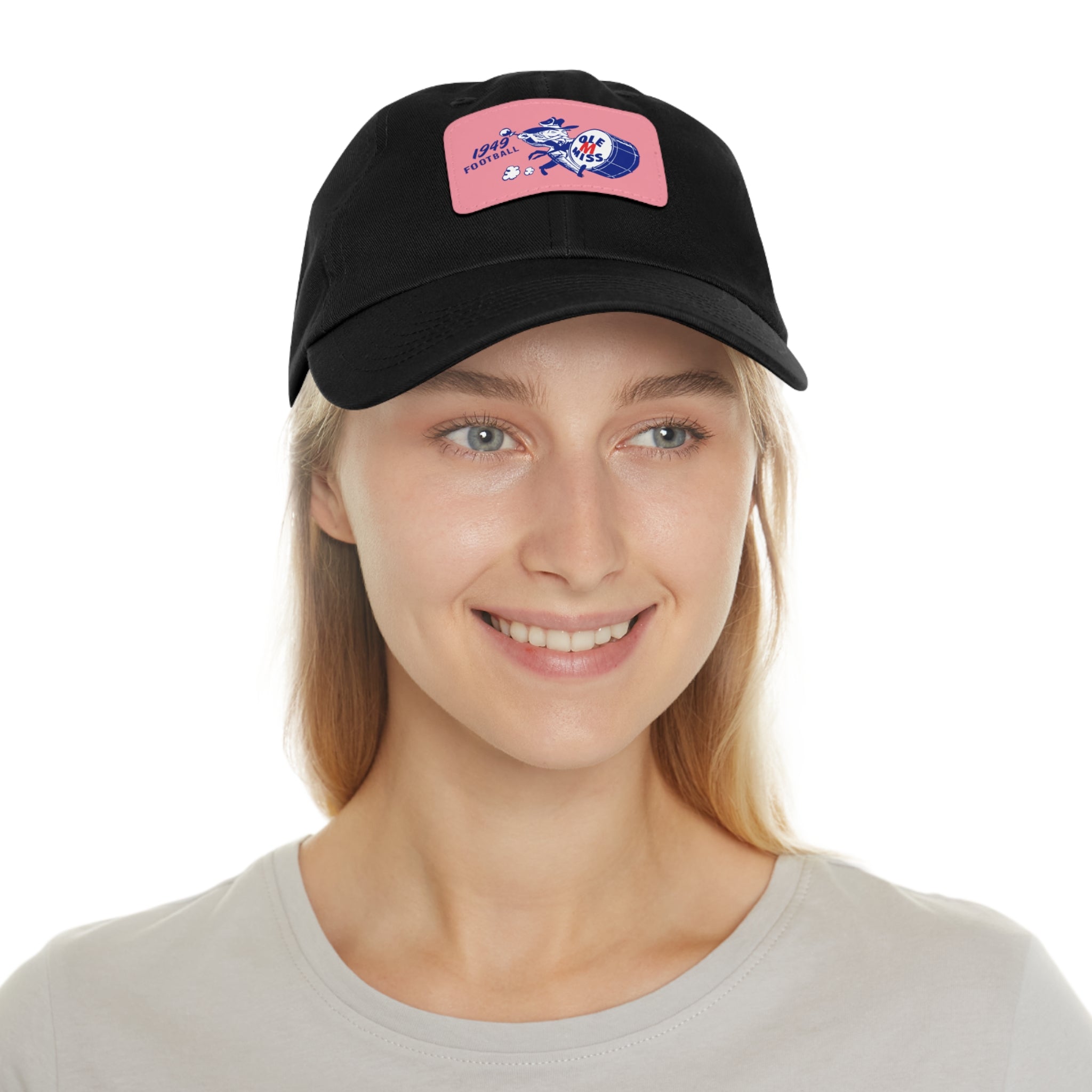 1949 Ole Miss Football - Dad Hat with Leather Patch (Rectangle)