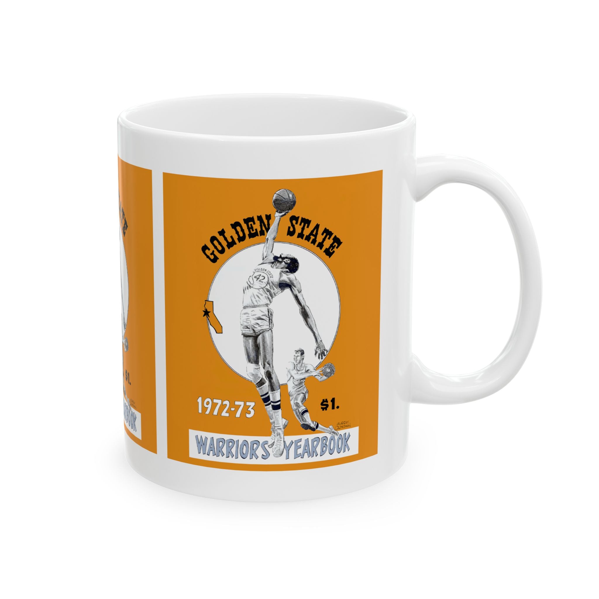 1972-1973 Vintage Golden State Warriors Program Cover - Ceramic Mug, 11oz
