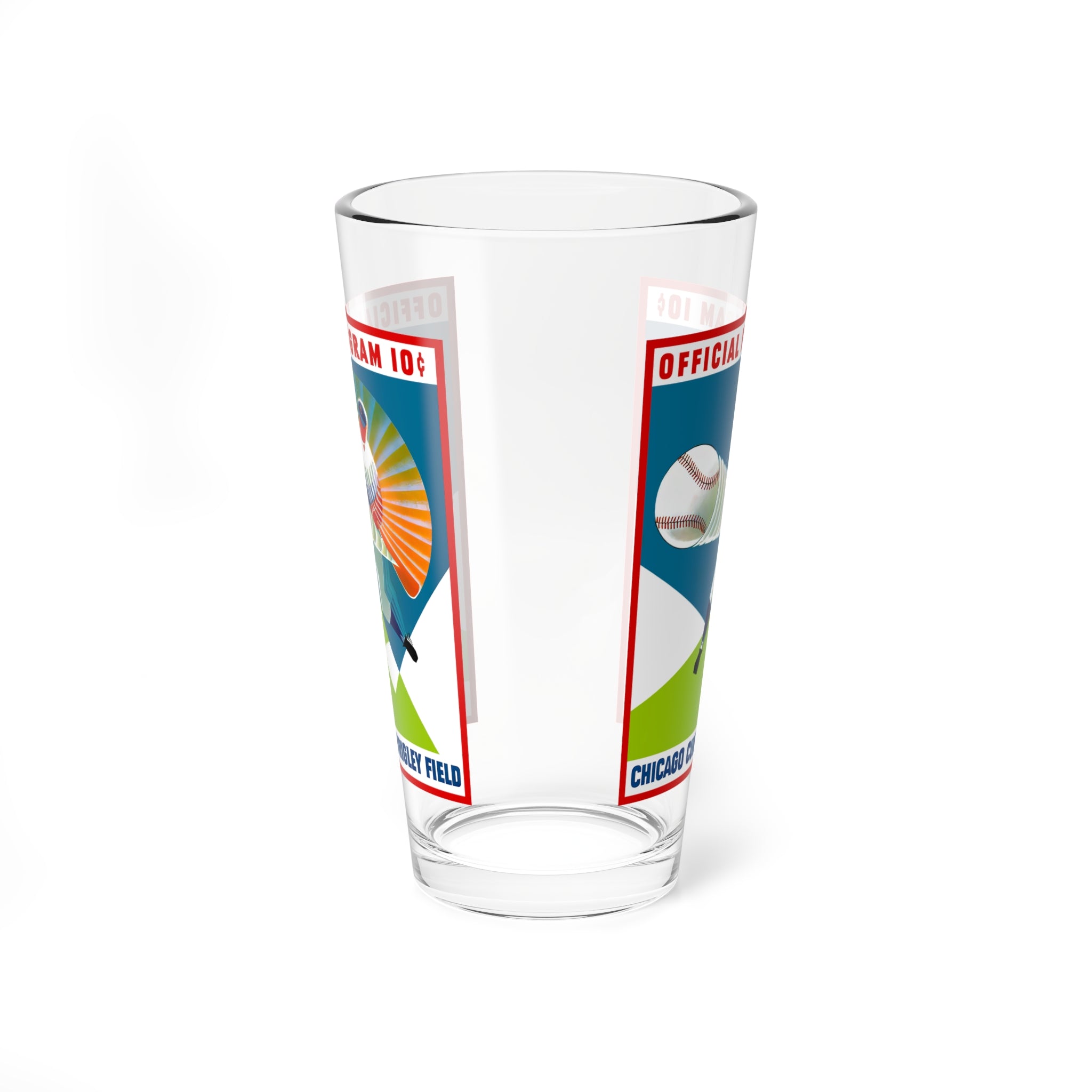 1960 Chicago Cubs Wrigley Field Baseball Mixing Glass — 16 oz Program Design