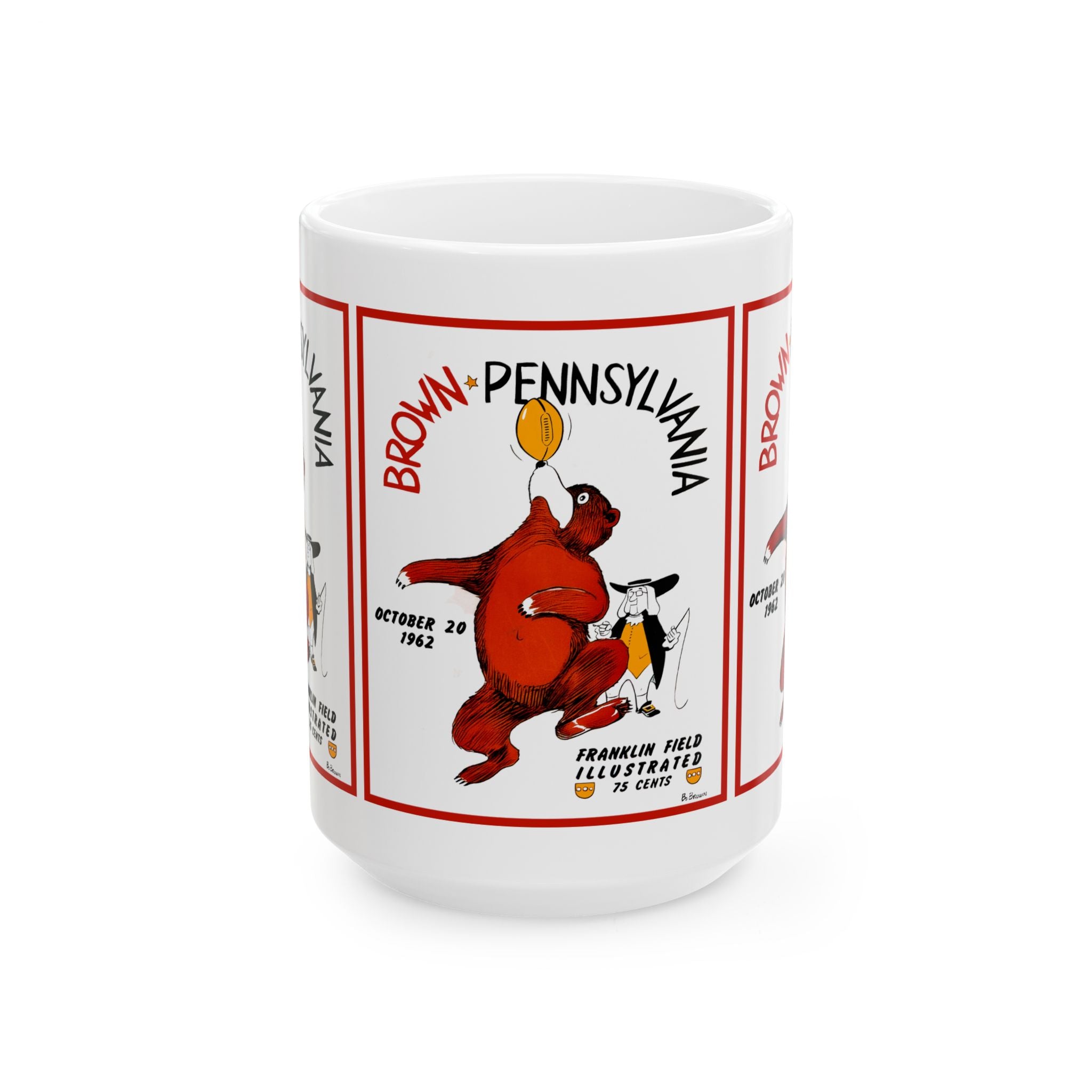 Ceramic Mug, 1962 Football Brown - Pennsylvania, Sports Fan Gift, Coffee Mug, Tea Cup, Hot Cocoa Mug, Unique Mug, Gift for Him, Gift for Her