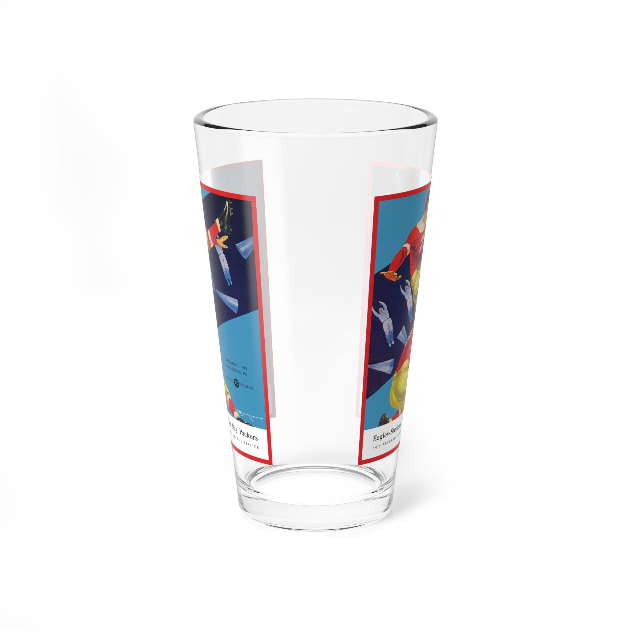 1943 Football Eagles-Steelers(Steegles) vs Green Bay Mixing Glass — 16oz
