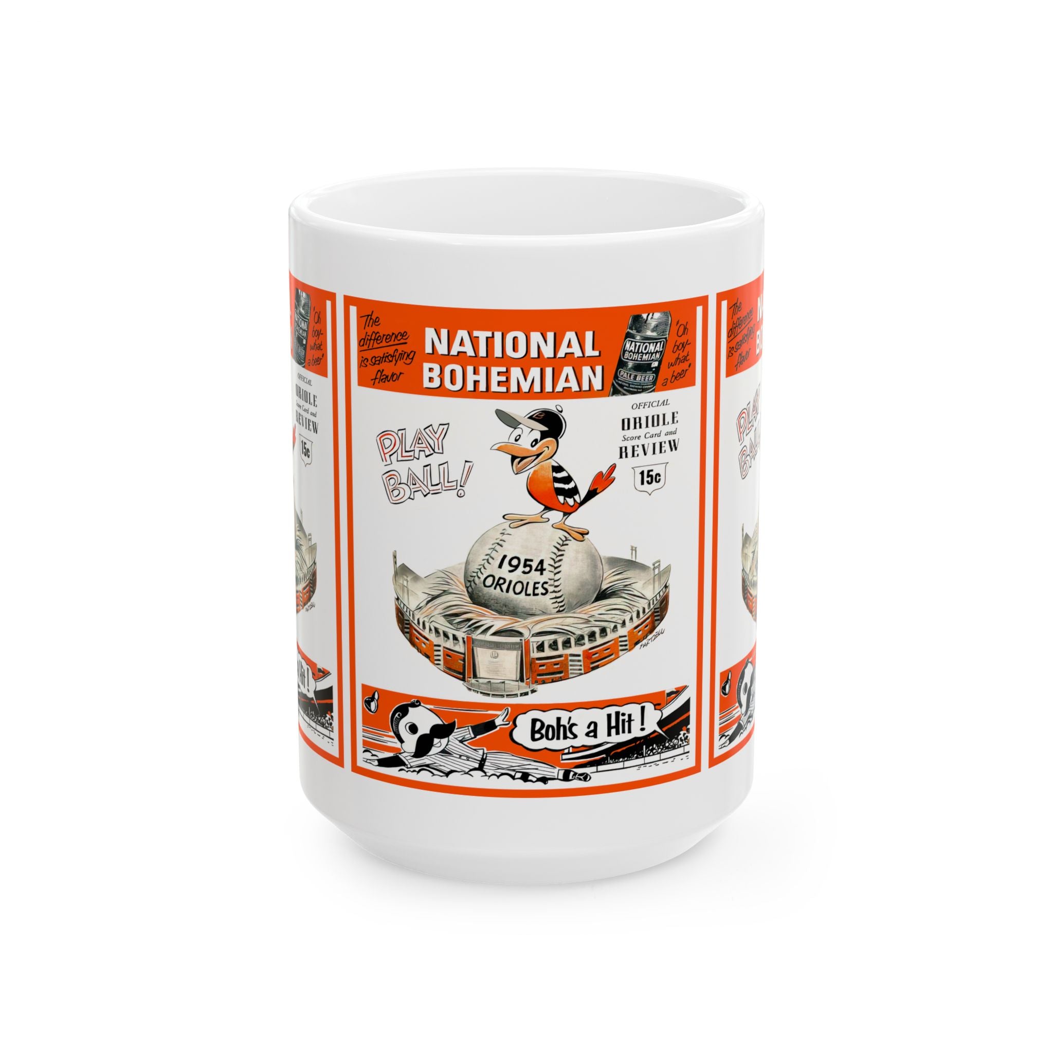 Vintage 1954 Baseball Baltimore Orioles Ceramic Mug, Sports Fan Gift, Coffee Cup, Tea Mug, Baseball Lover Gift, Orioles Memorabilia