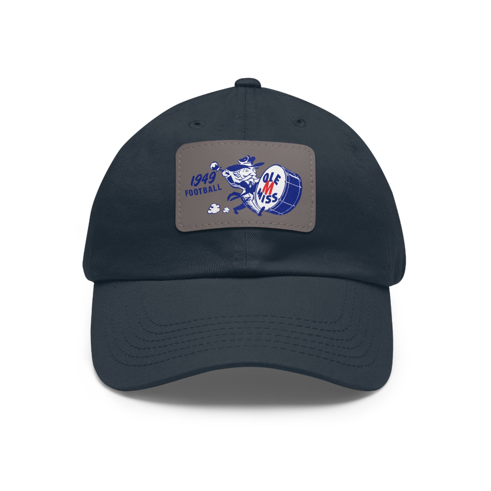 1949 Ole Miss Football - Dad Hat with Leather Patch (Rectangle)