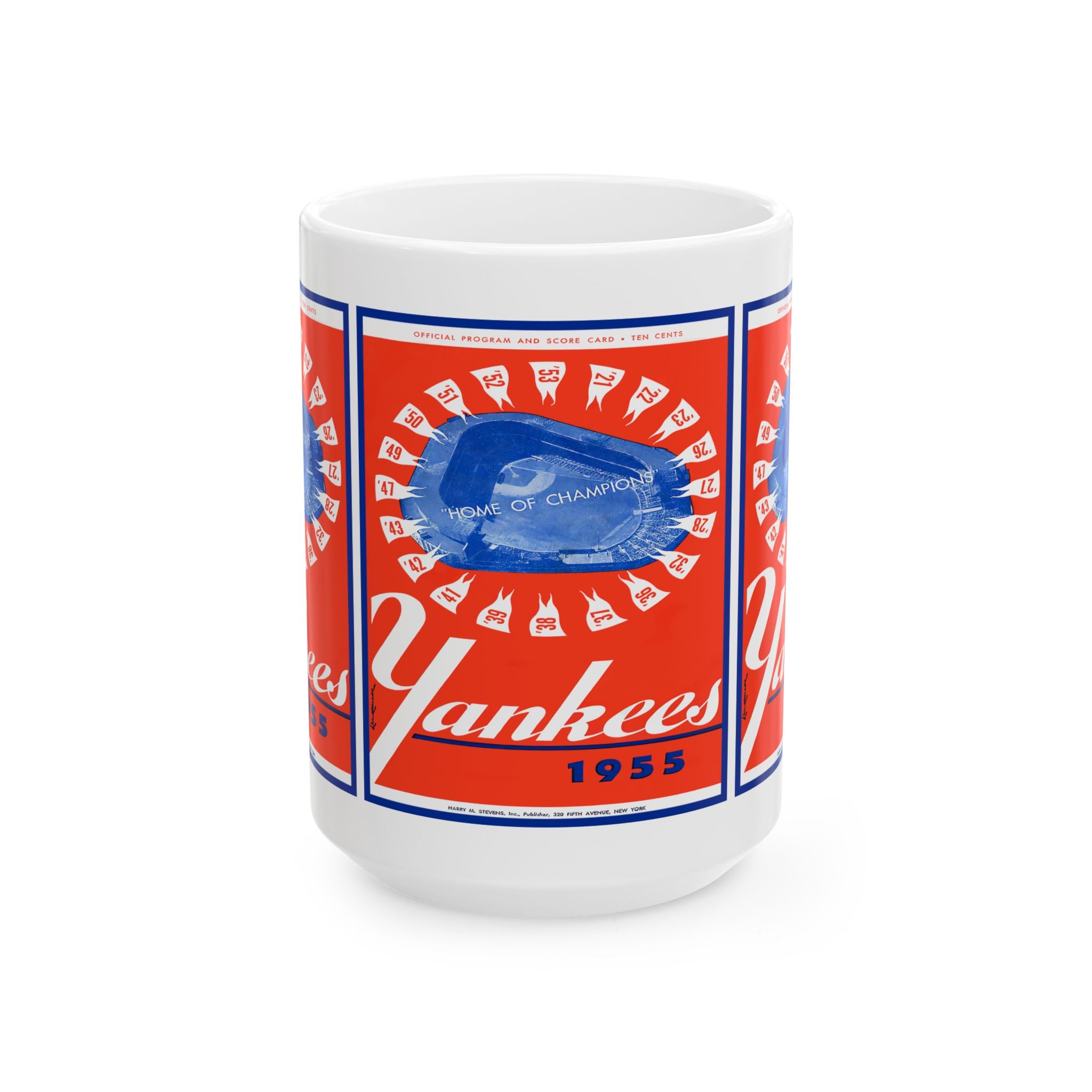 Vintage 1955 Baseball New York Yankees Yearbook Ceramic Mug, Sports Memorabilia Cup, Baseball Fan Gift, Collectible Sports Drinkware,