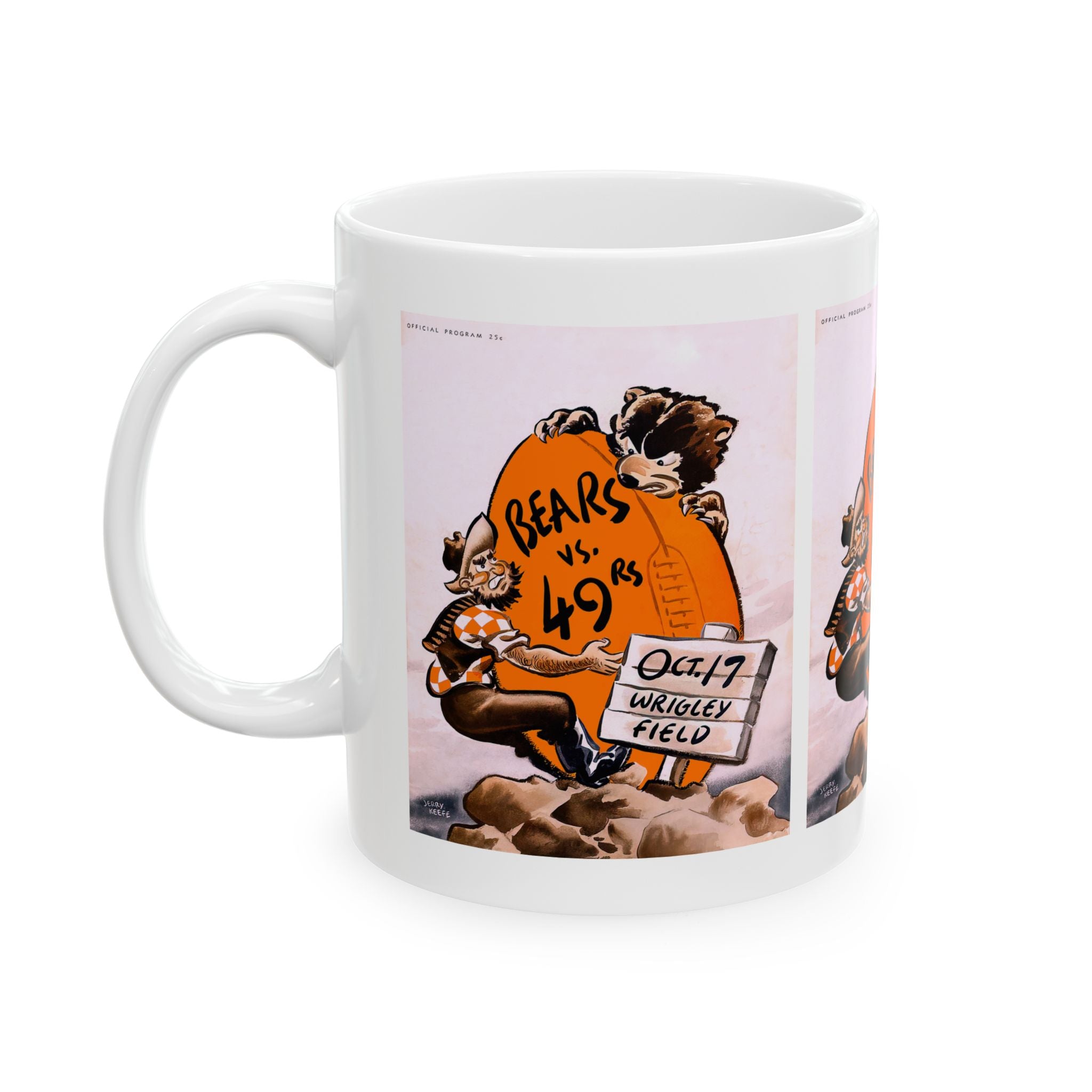 1954 Vintage San Francisco 49ers - Chicago Bears Football Program Cover  - Ceramic Mug, 11oz
