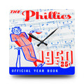 1950 Vintage Philadelphia Phillies Program Cover - Acrylic Wall Clock