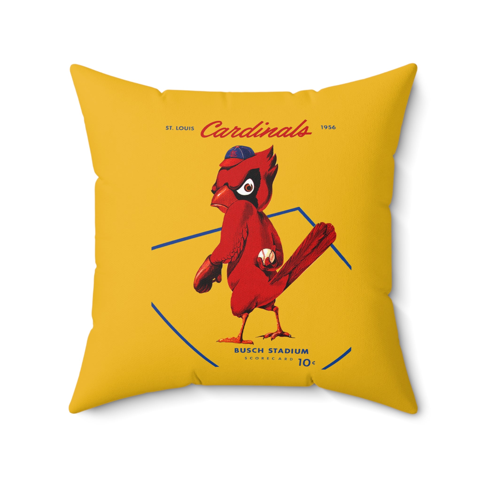 1956 St. Louis Baseball Vintage Square Indoor Pillow