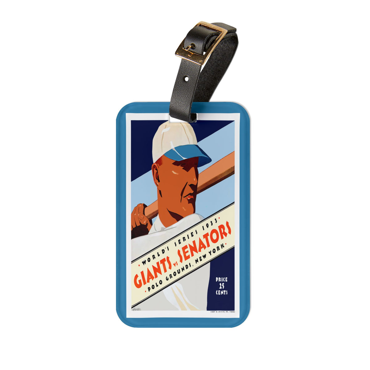 1933 Baseball World Series Giants - Senators Program Luggage Tag  - Retro Sports Travel ID